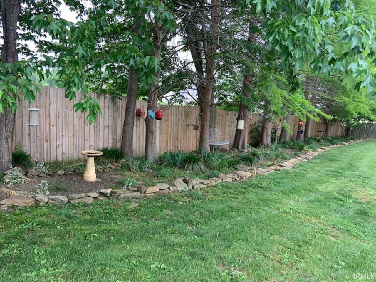 Privacy fence and landscaping