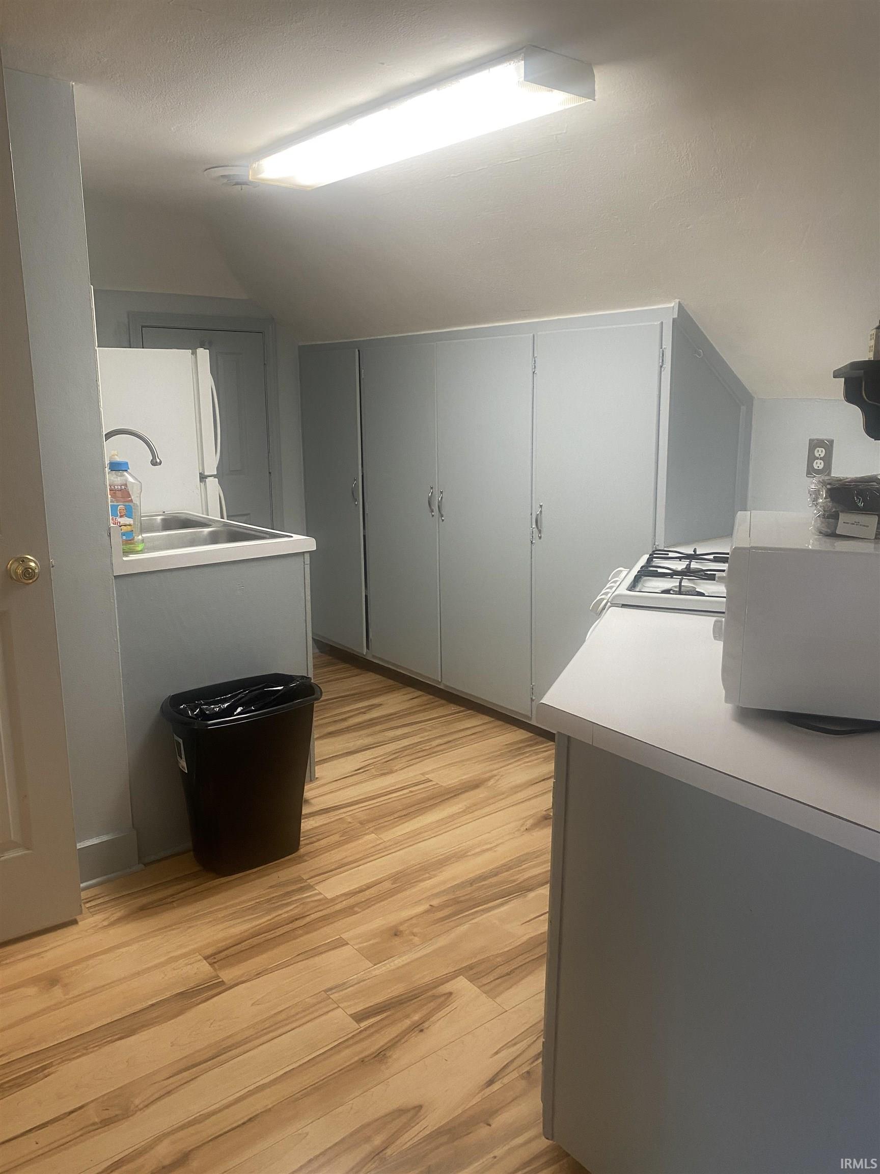 Upstairs, two bedroom apartment kitchen.