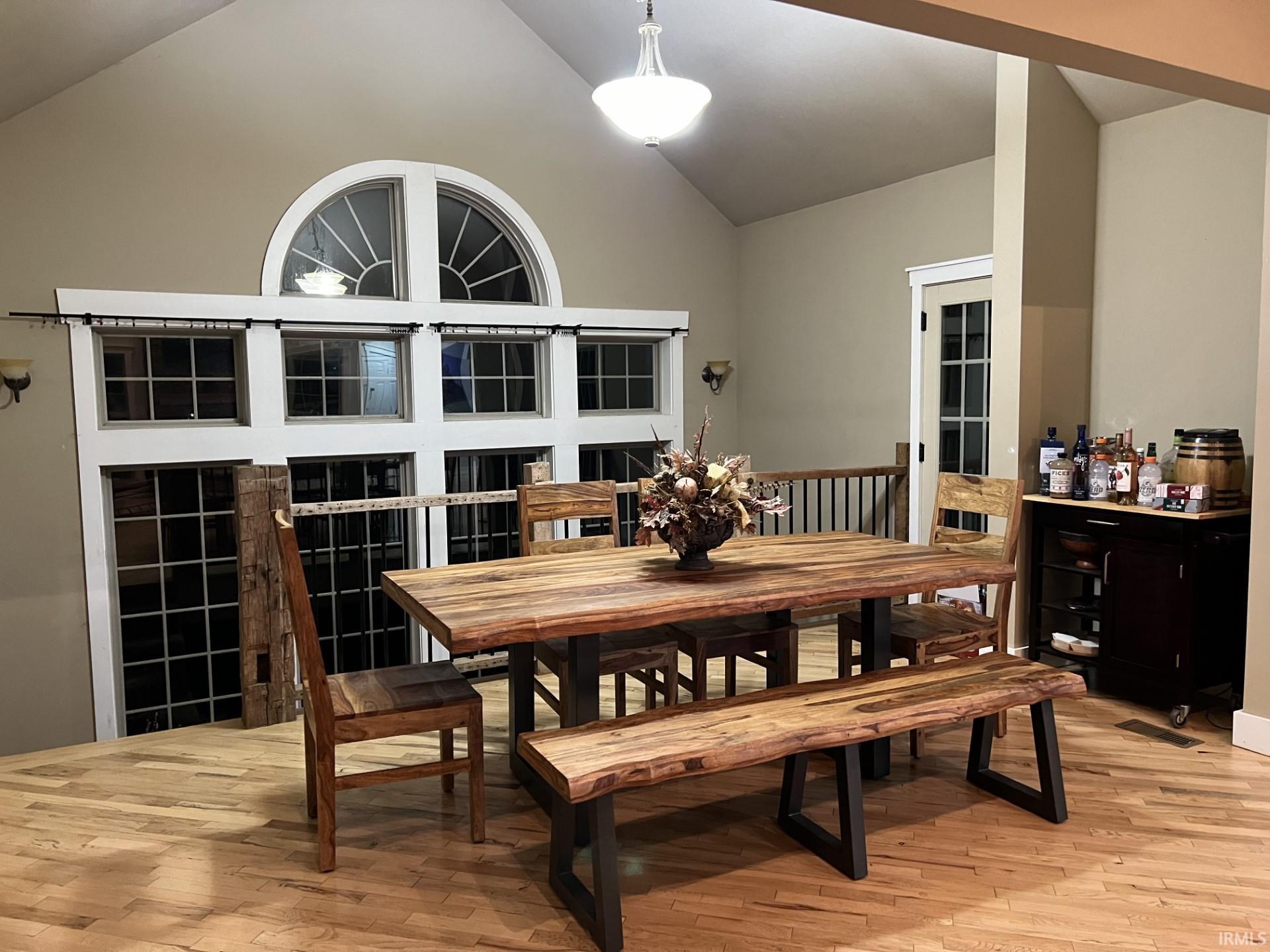Here you see the farmhouse table seating, perfect for family dining and parties.