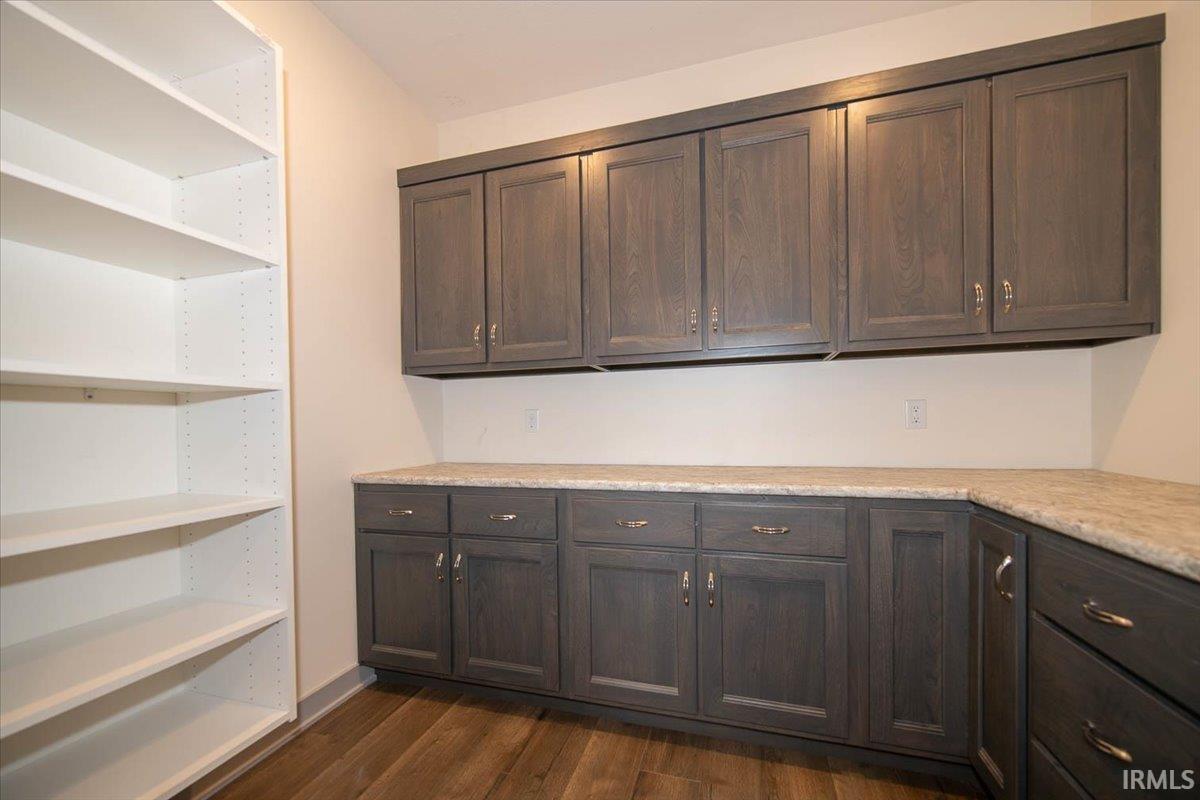 Inside the Butler's Pantry you will enjoy cabinets and drawers with soft close technology as well as wood shelving