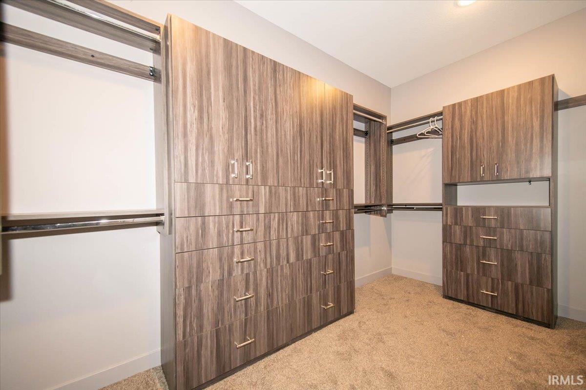 The Walk in Closet is truly custom with drawers and cabinets replacing dressers in the bedroom