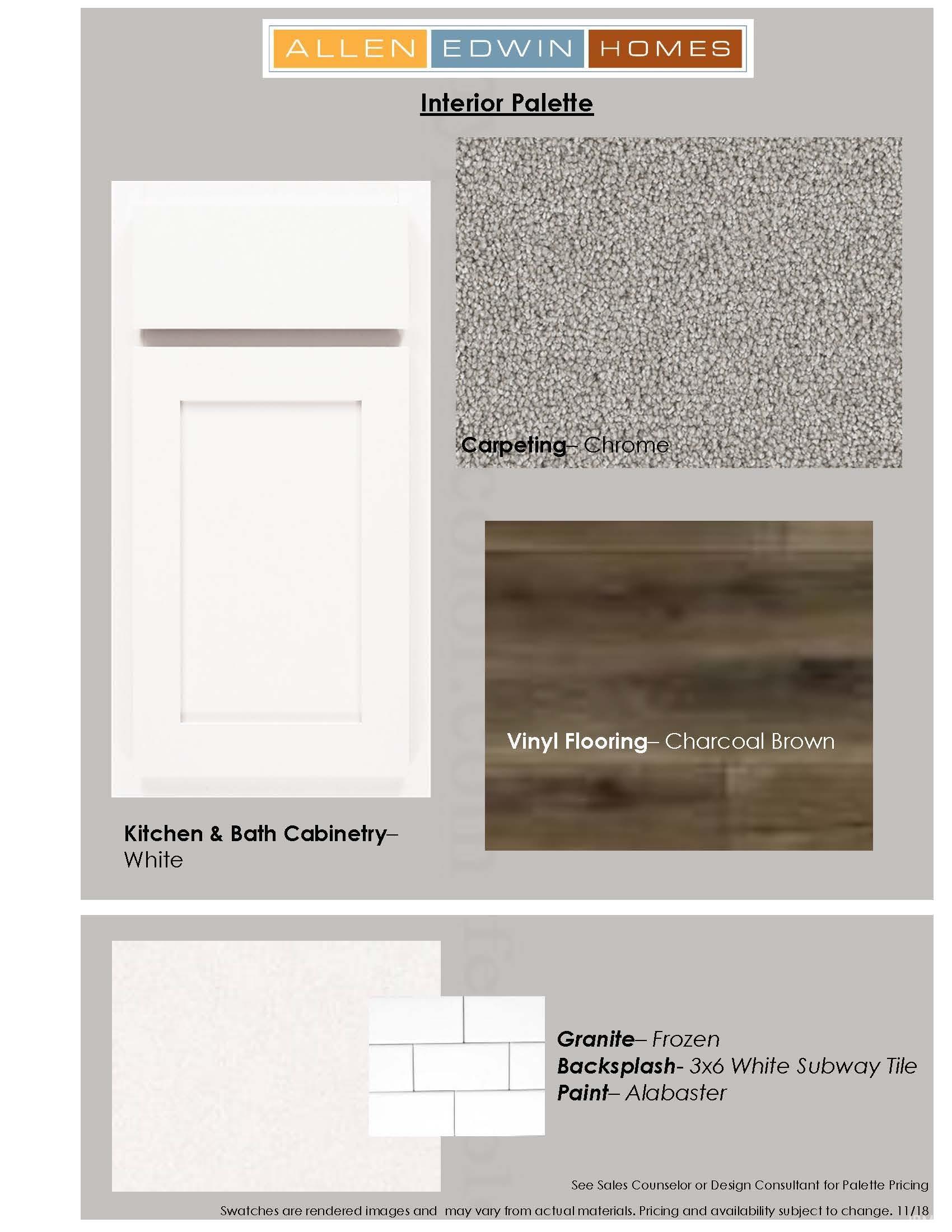 Photo of interior finishes to be used in home under construction.