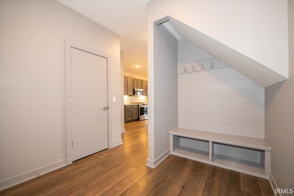 Not only does the home have an entryway closet but a drop zone for back packs, coats, shoes etc.
