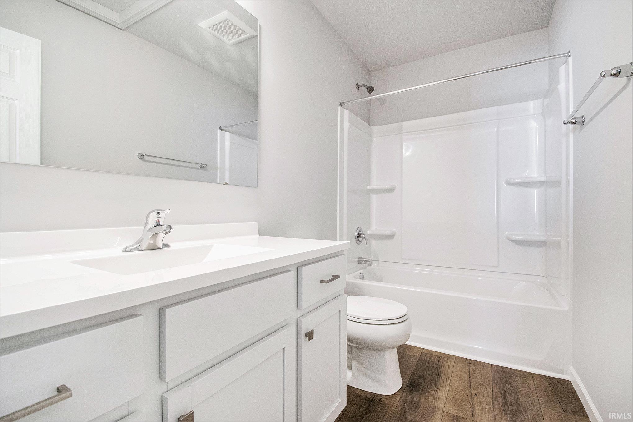 There is full bath with tub/shower combo on the second floor.
