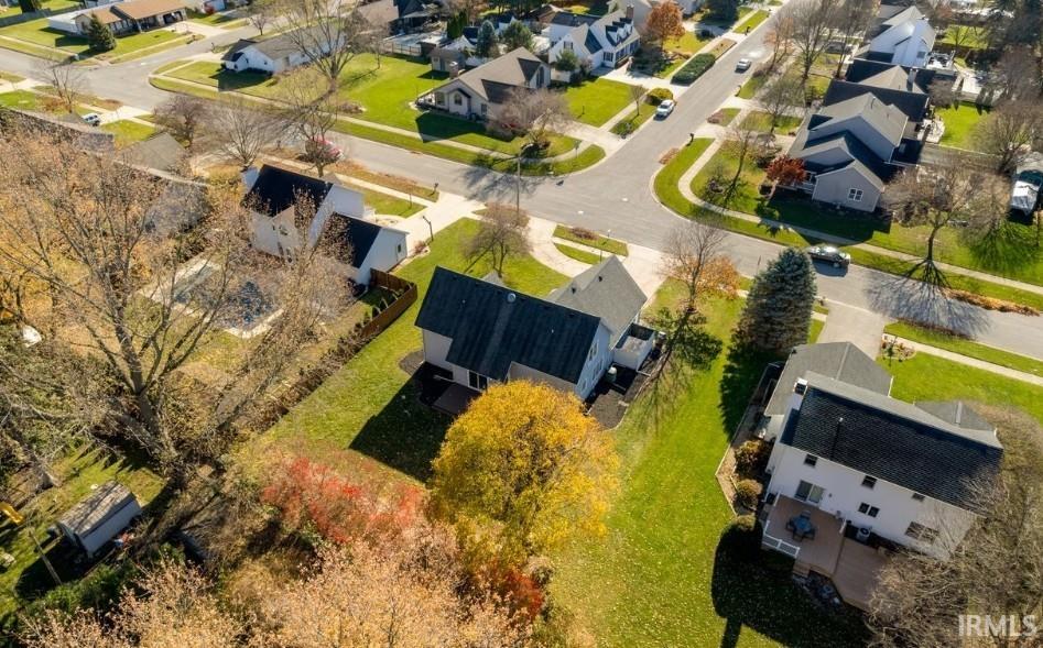 Aerial perspective of suburban area
