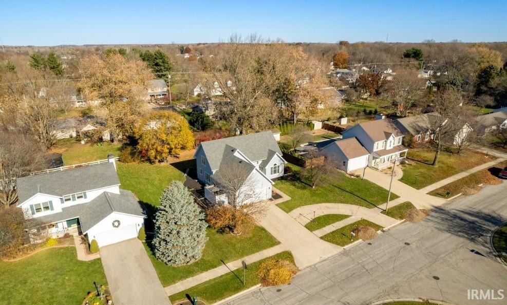 Aerial view of residential area