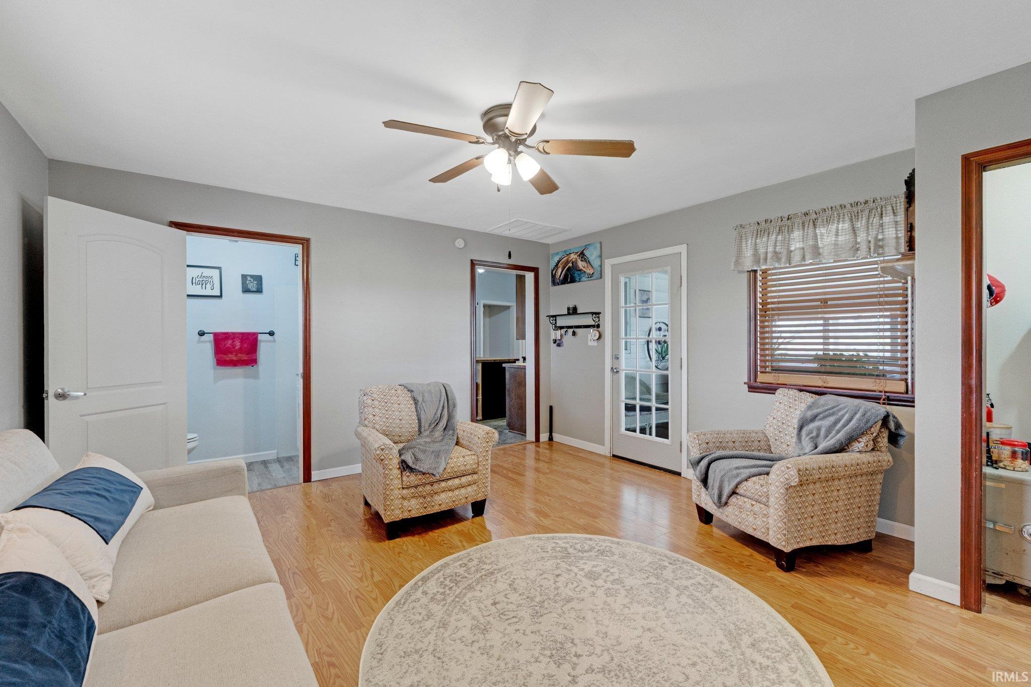 After walking through the 4 seasons room you enter the living room. You can gain entry to the garage or Kitchen from this room.