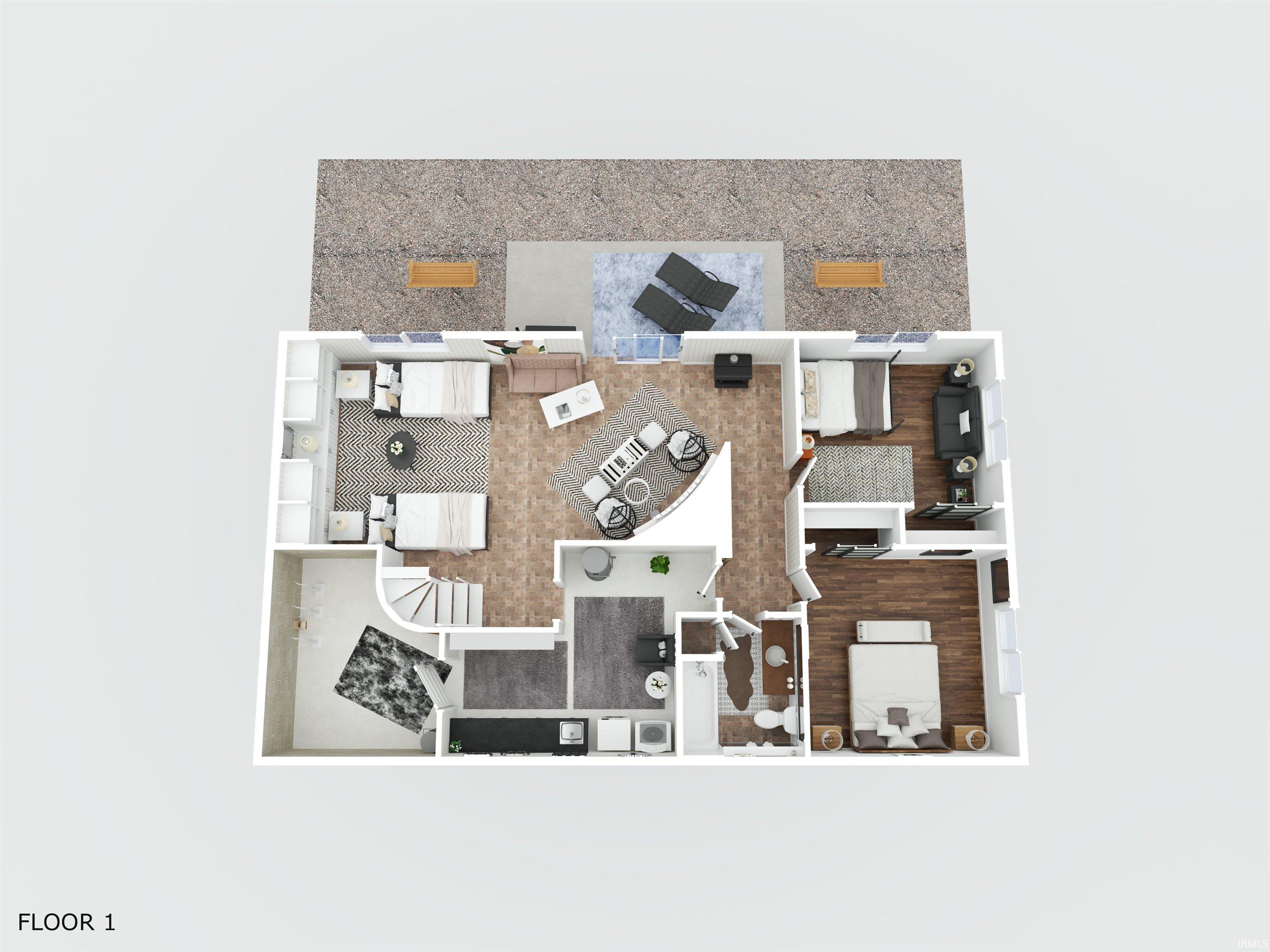 2 More Bedrooms and full bathroom