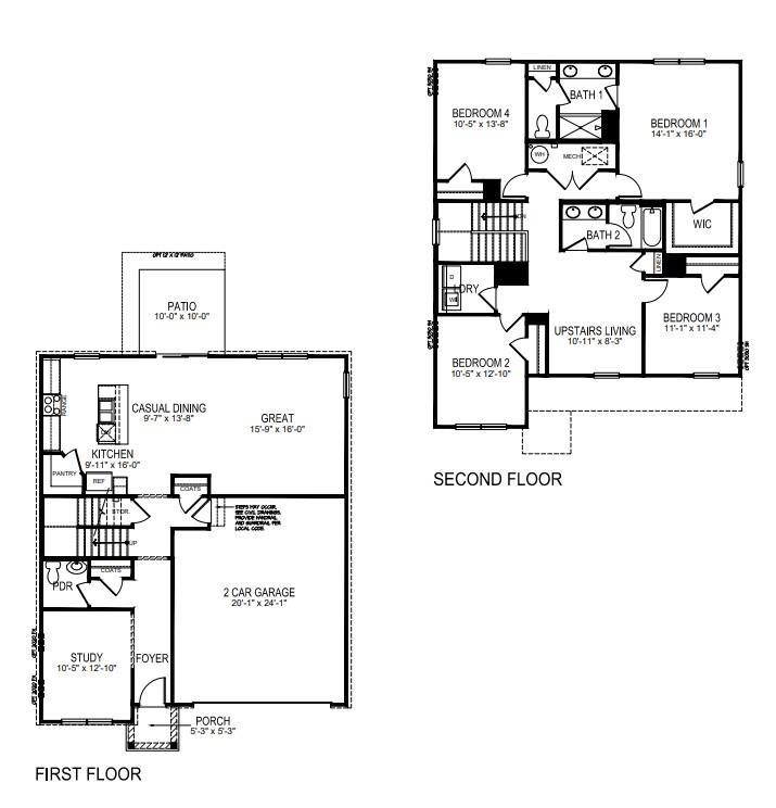 2 Story |  2356 sq ft | 4 Bed | 2.5 Bath | 2 Car Garage