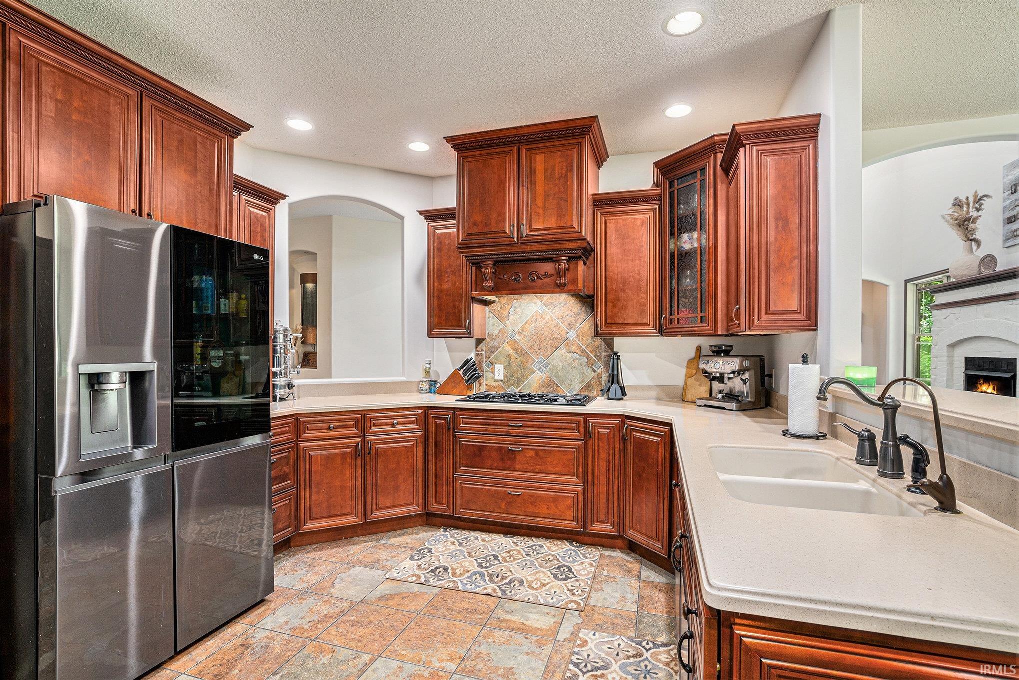 Custom Cabinets, Corian countertops, Tile Floor