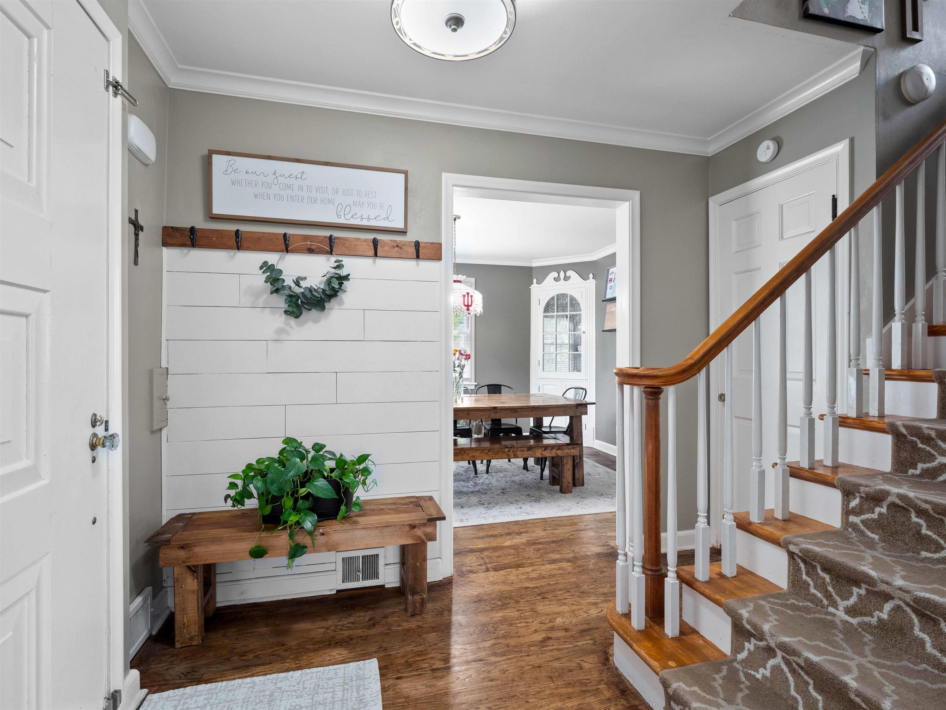 Open Foyer with Hardwood Floors.