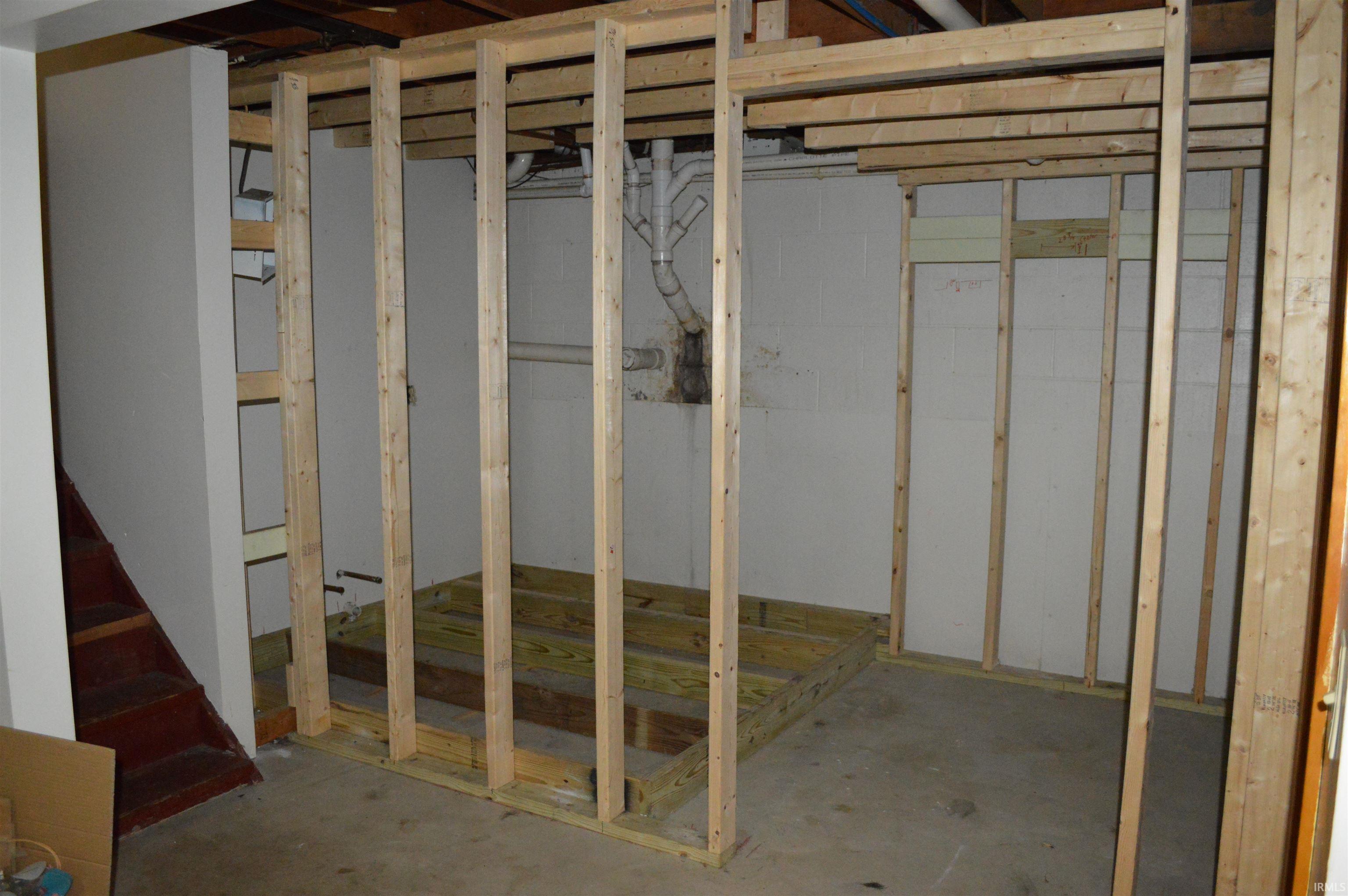 Basement bathroom framed up and ready to finish!