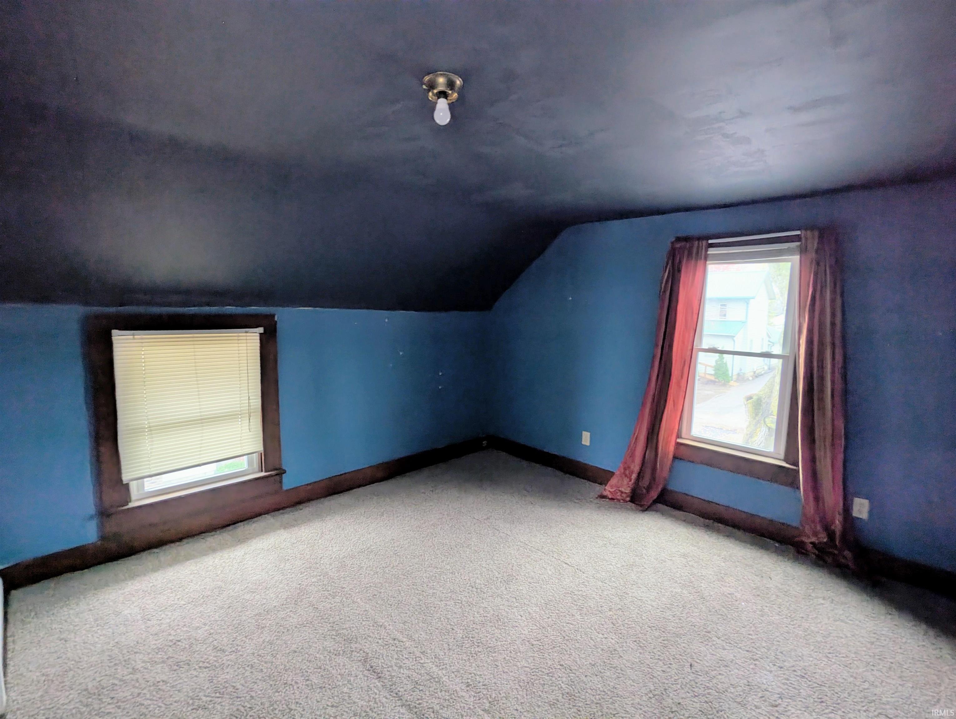 Bonus room featuring carpet and lofted ceiling