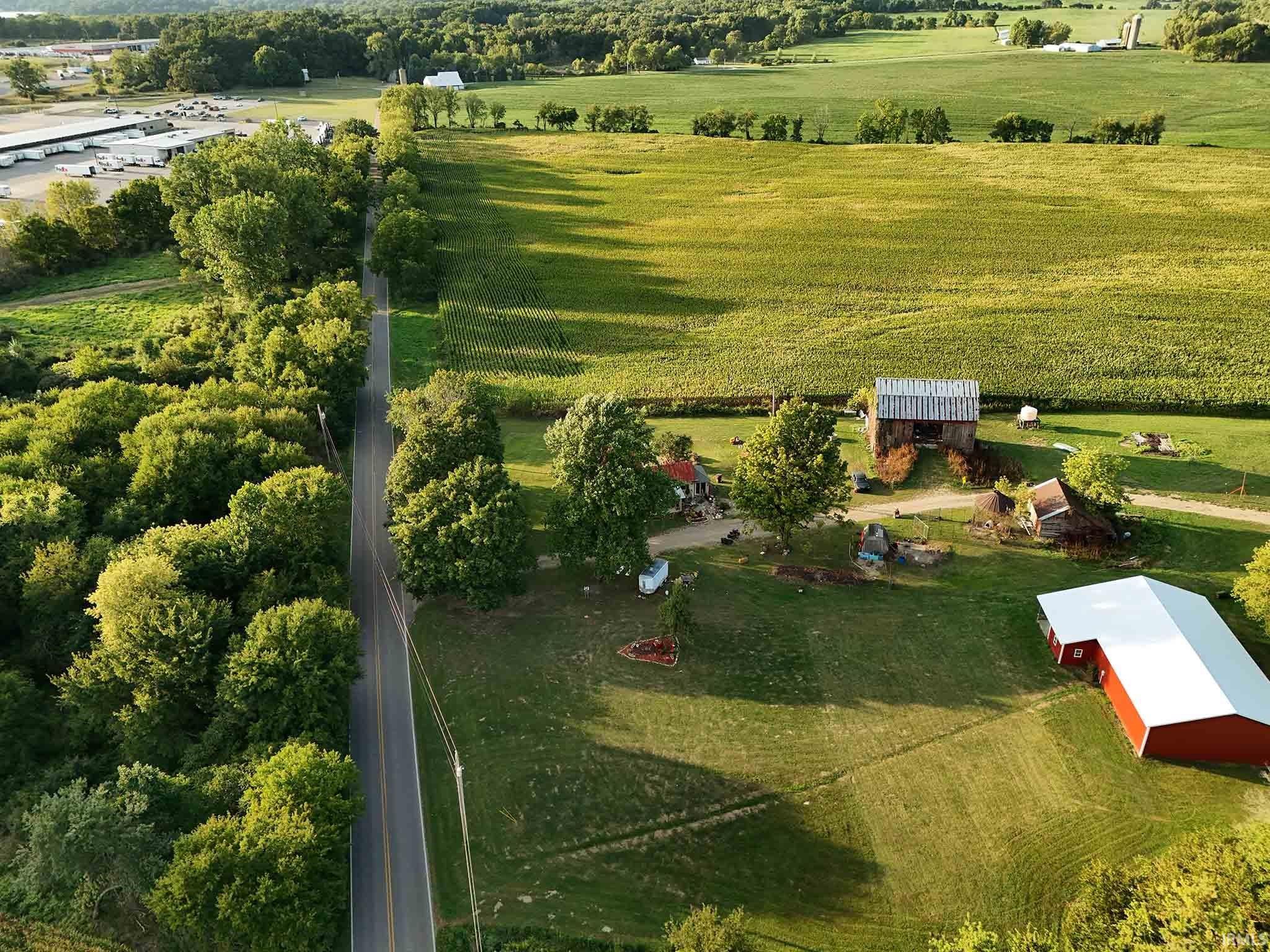 Aerial homestead field and woods on Van Guilder Rd.