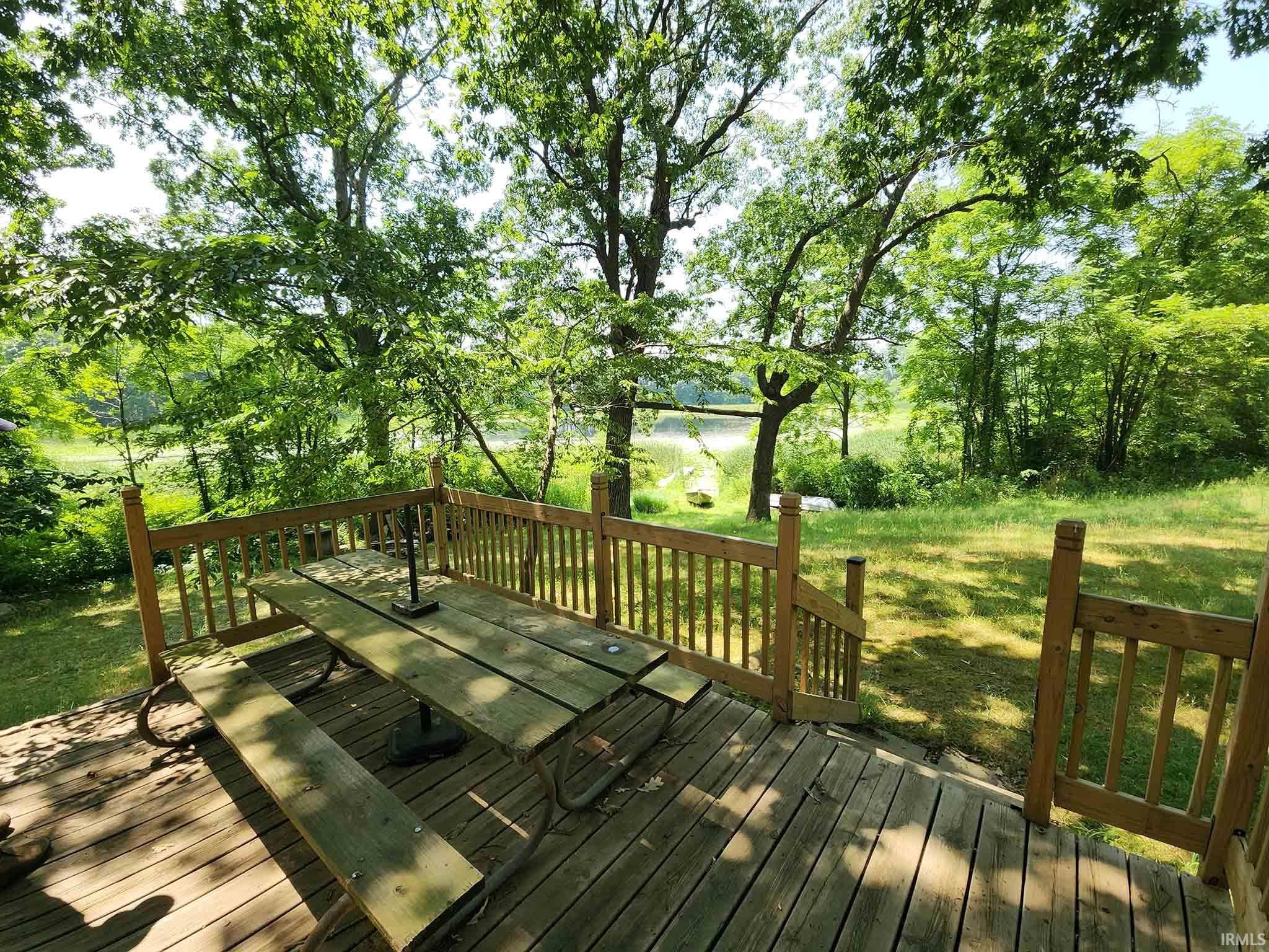 The Lodge's Lakeside Deck overlooking virtually private West Bay of Walters Lake (in Area 1 of Reference Sheet)