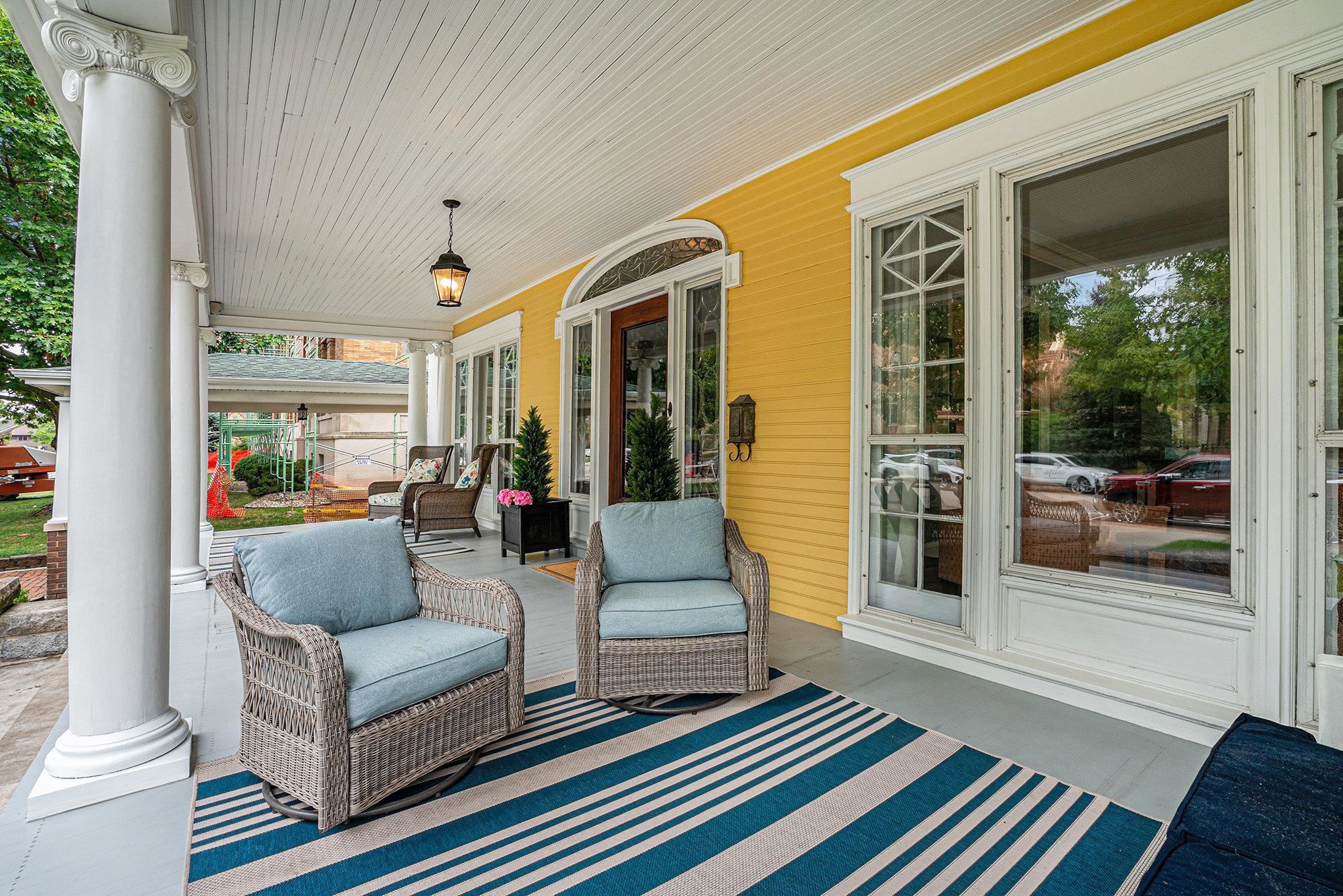 Totally rebuilt and restored front porch.