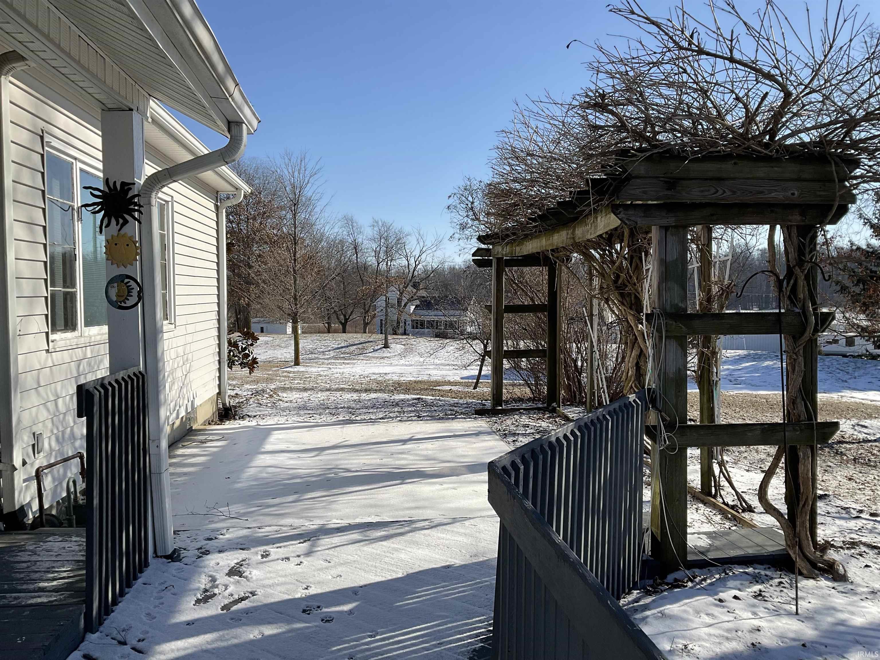View of snow covered deck