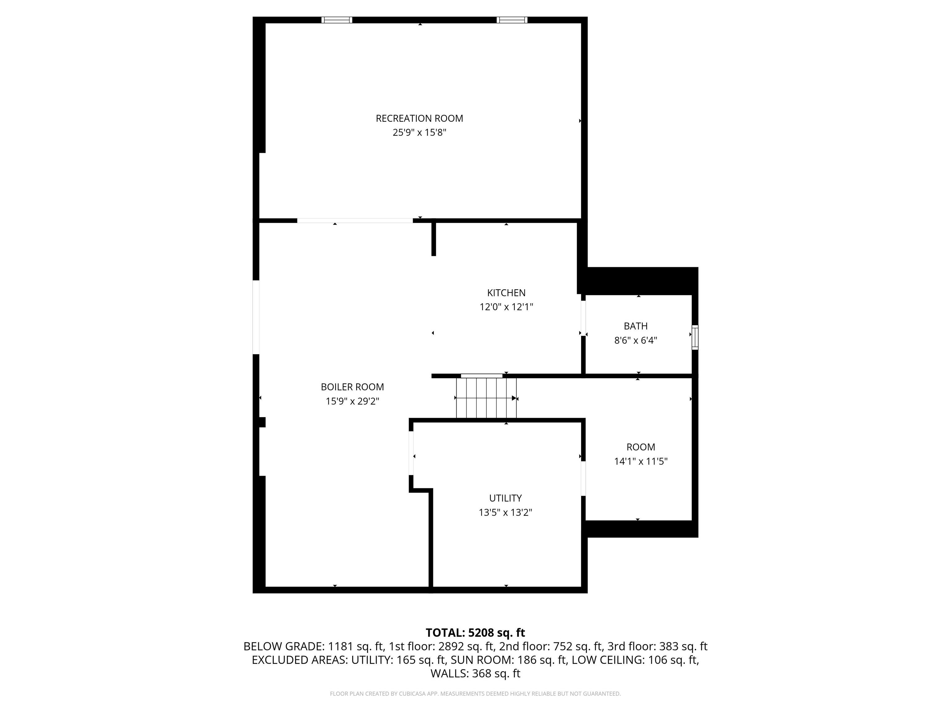 Family room, 2nd kitchen, half bath, utility room, extra storage room