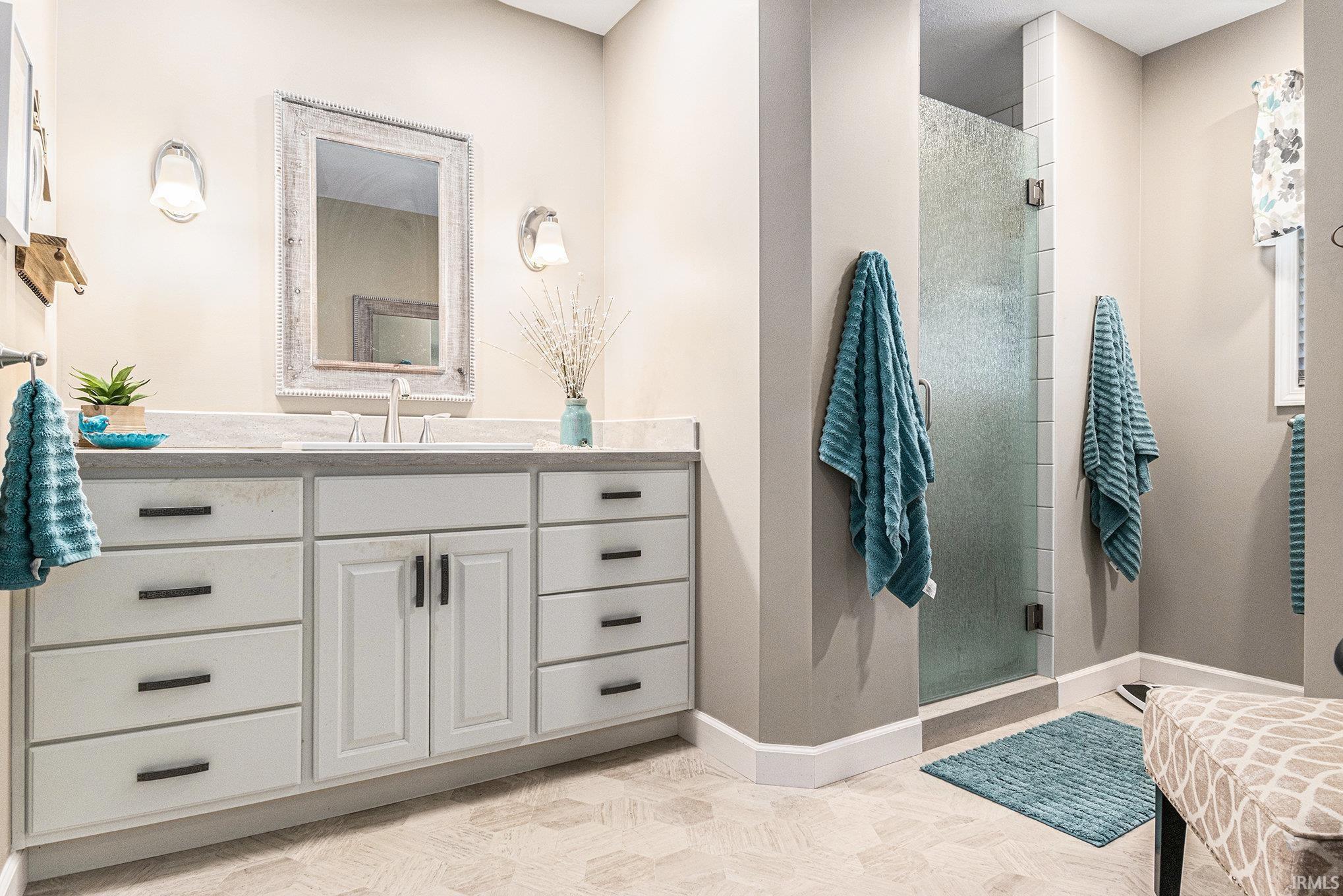 Updated Bathroom with Stand Up Shower and Bathtub