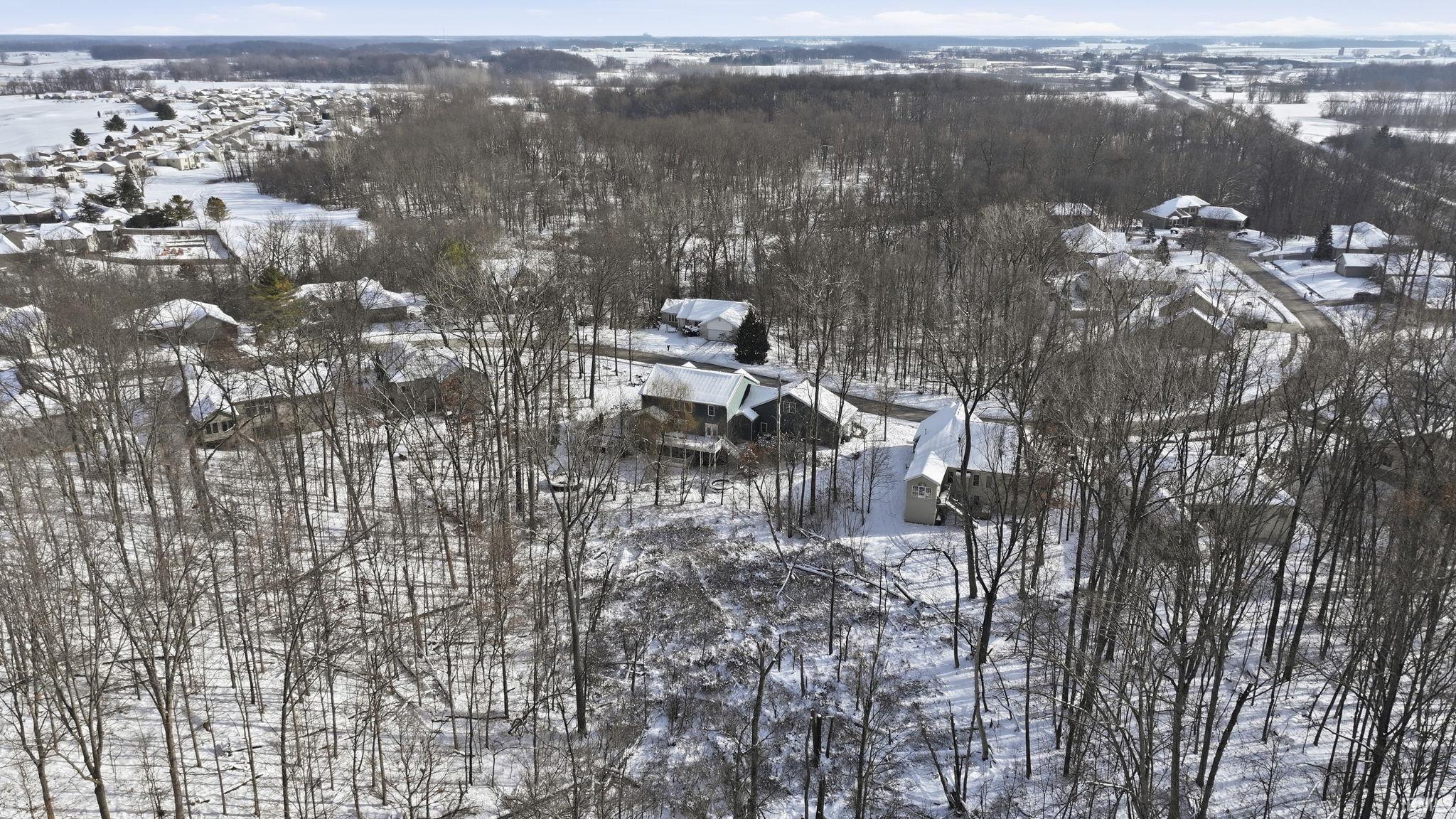 View of snowy aerial view