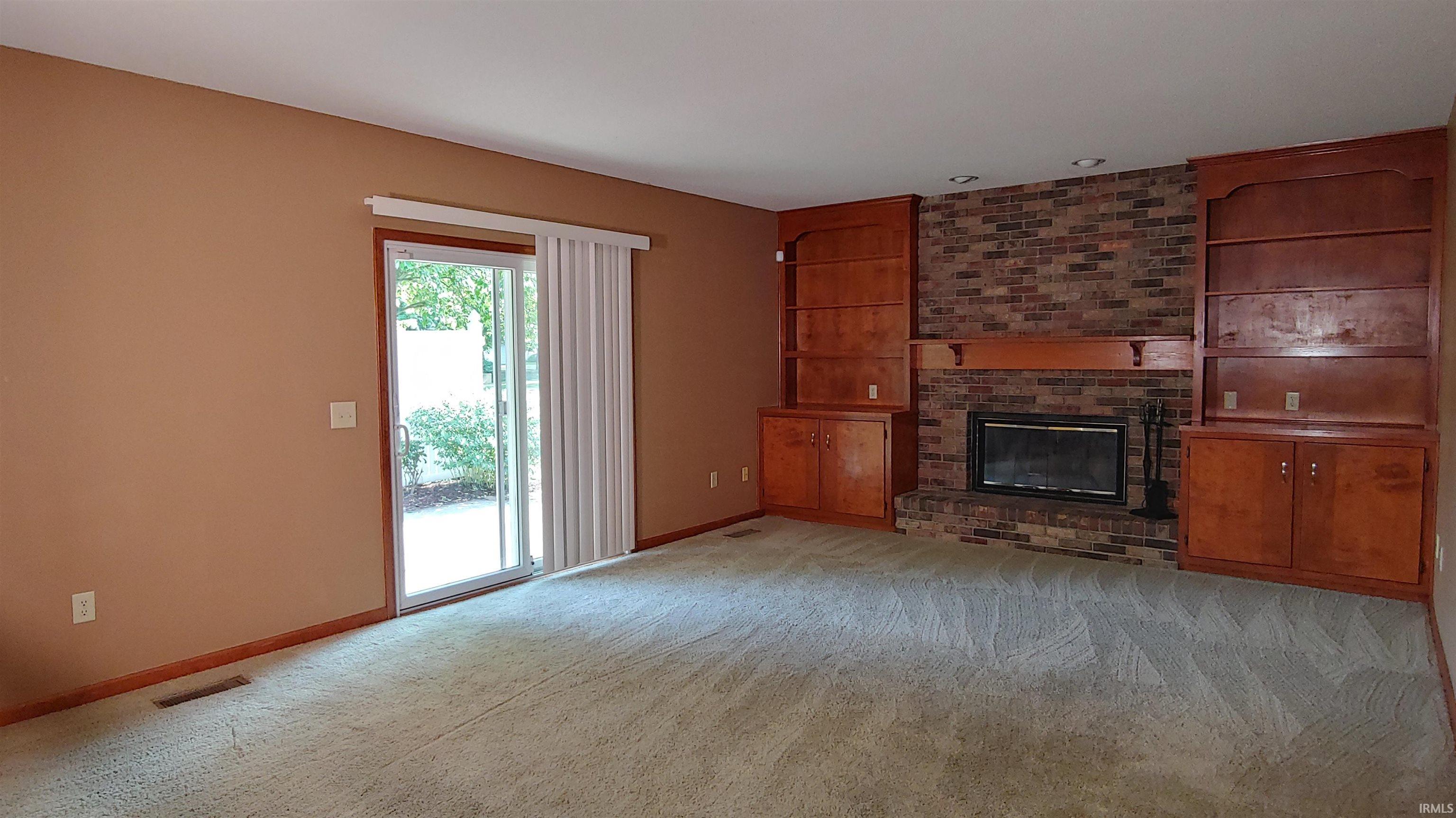 Family room with a fireplace