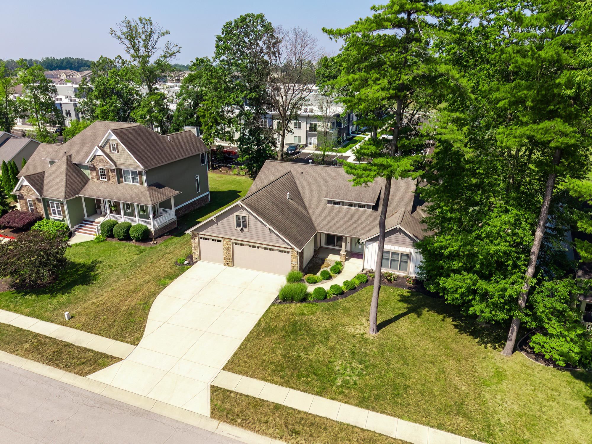Aerial view of residential area