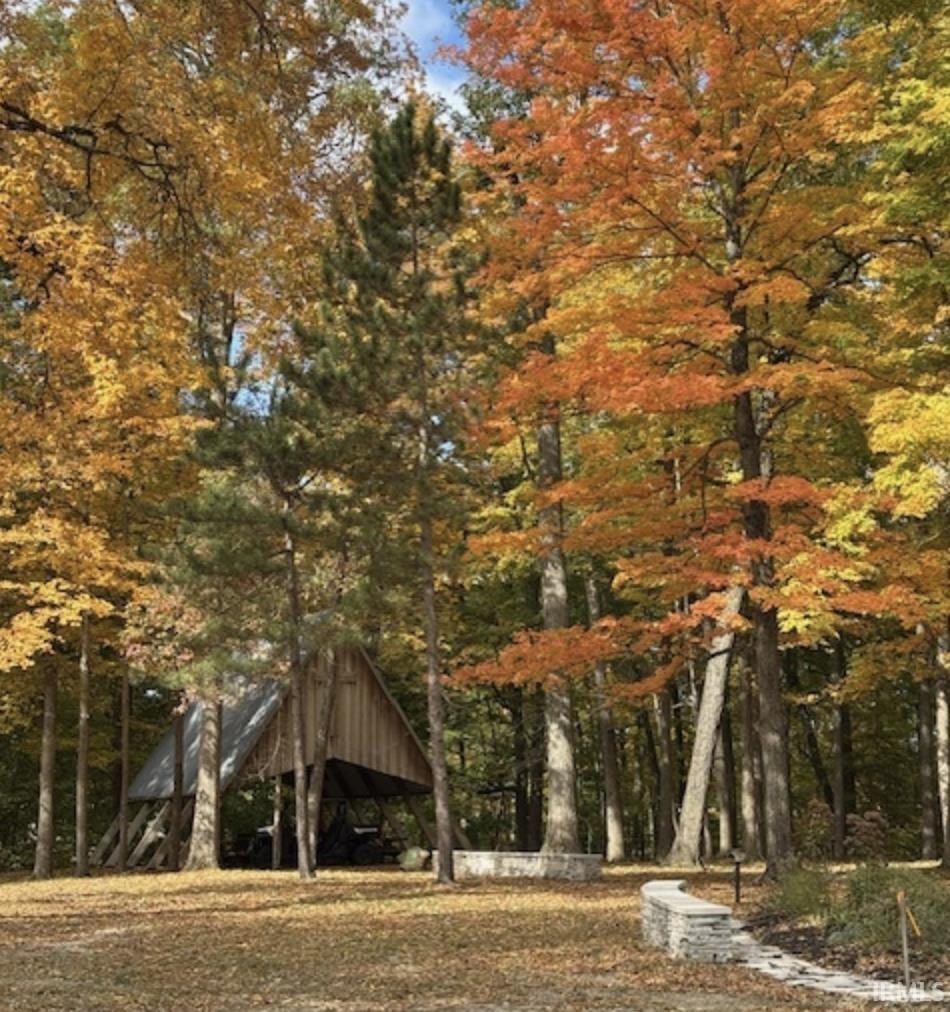 Exterior space with a forest view