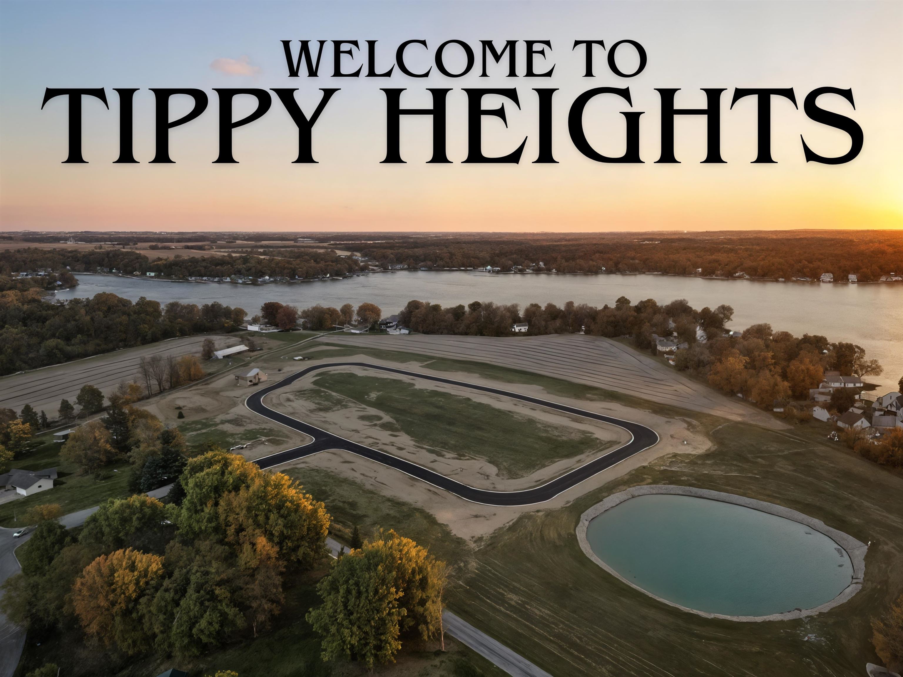 Aerial view at dusk of a water view