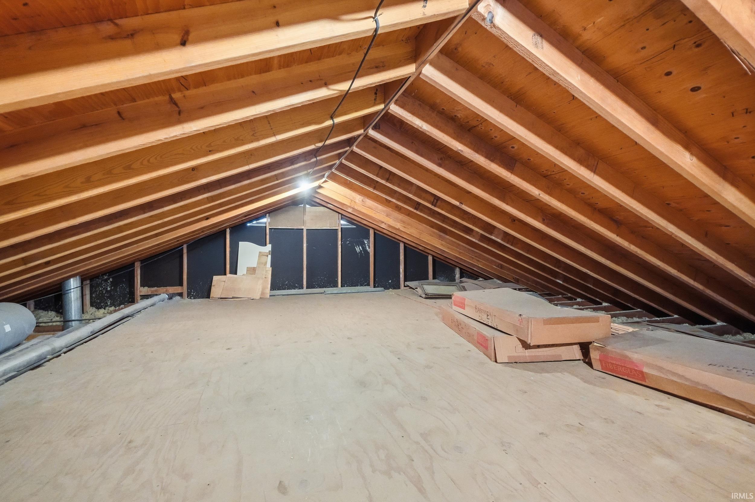 View of unfinished attic