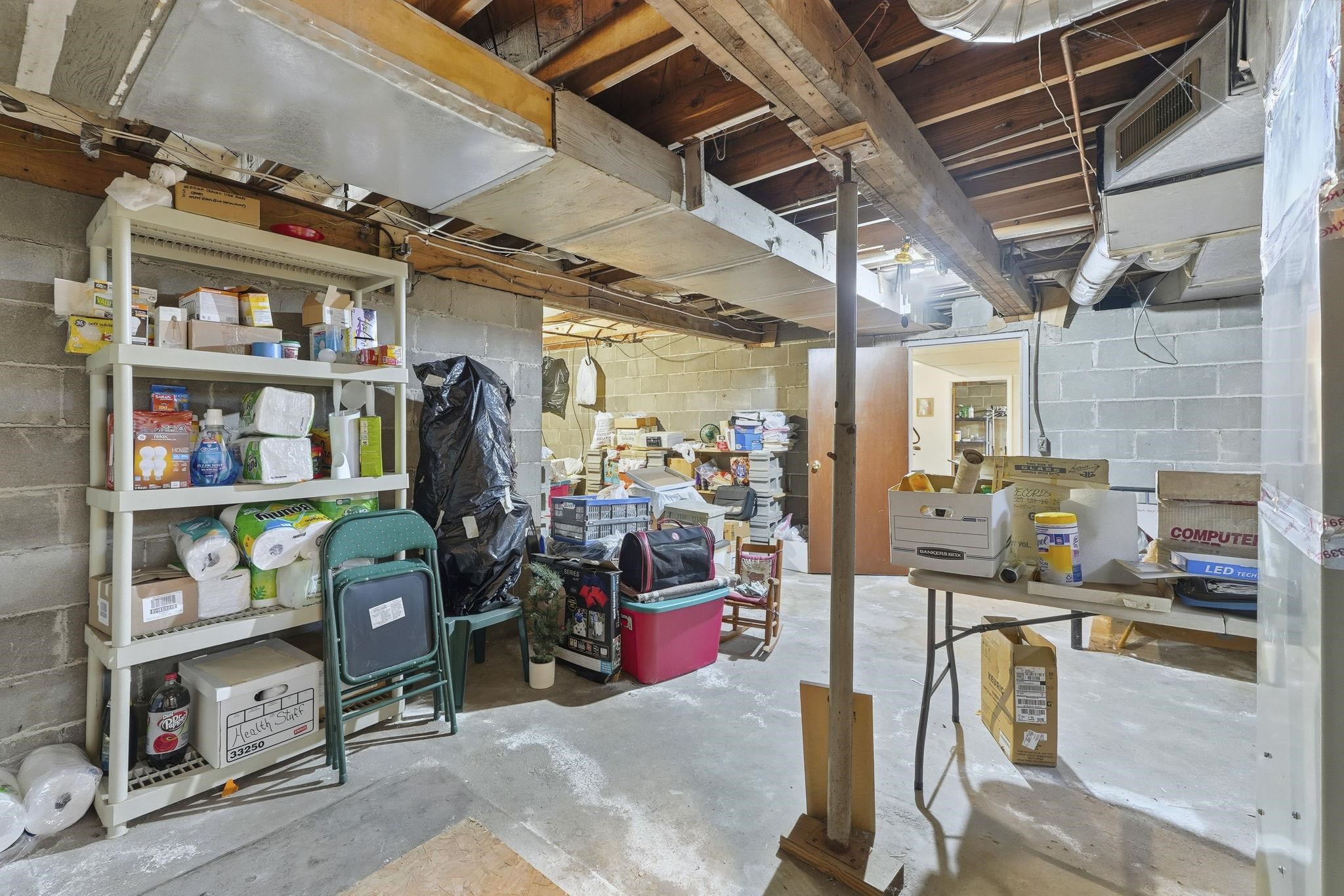 View of unfinished below grade area