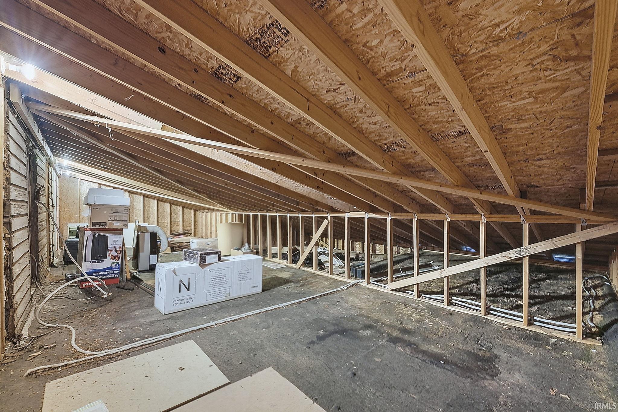 View of unfinished attic