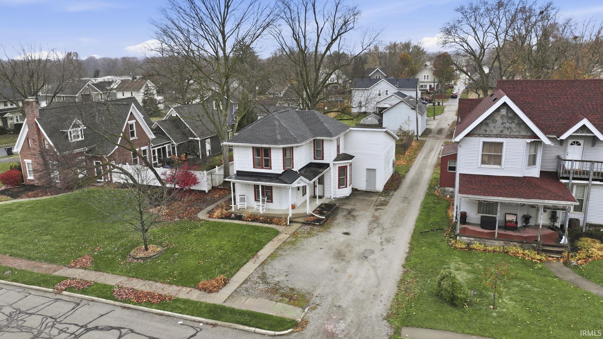 Aerial view of residential area