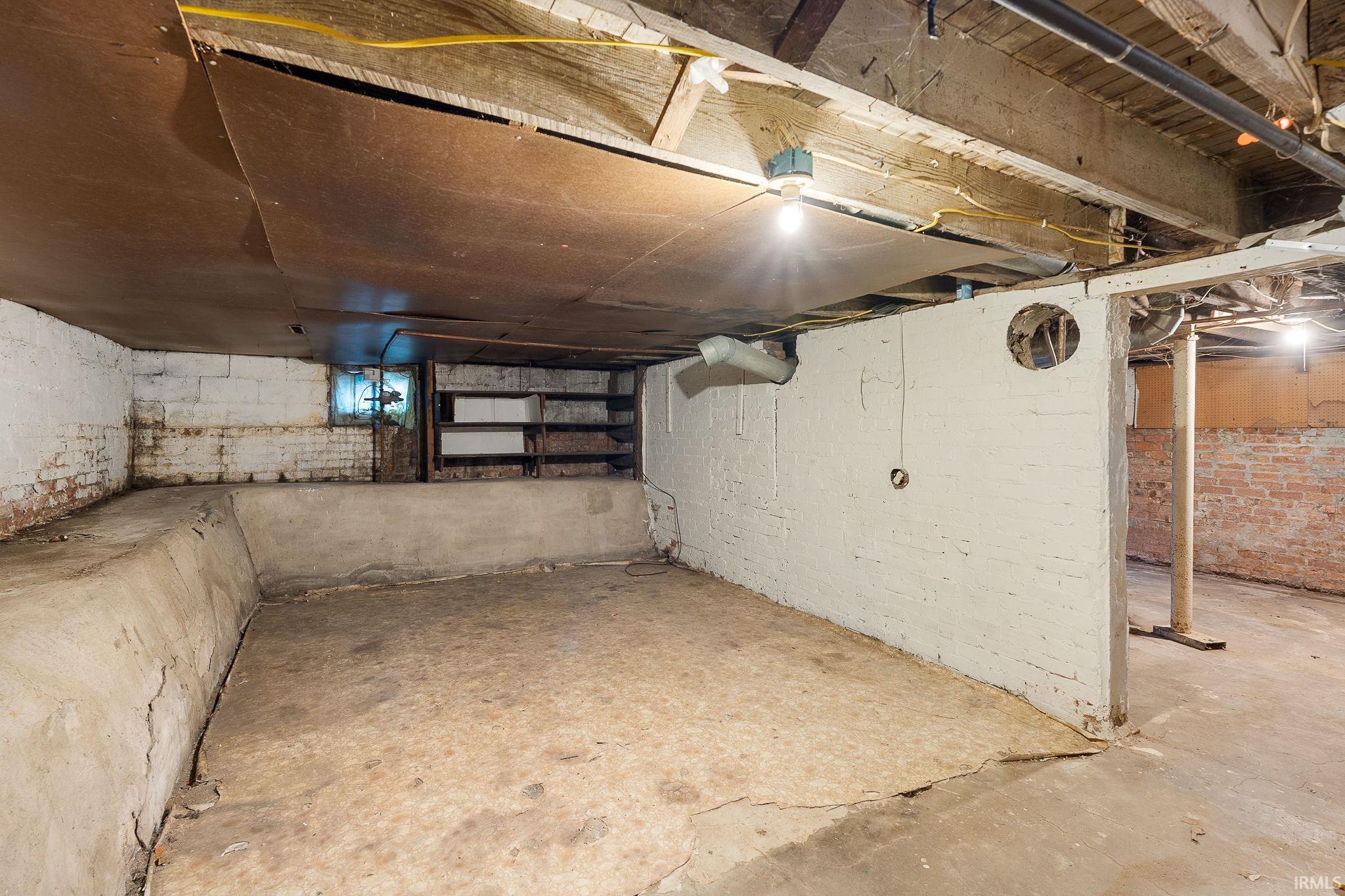 View of unfinished below grade area