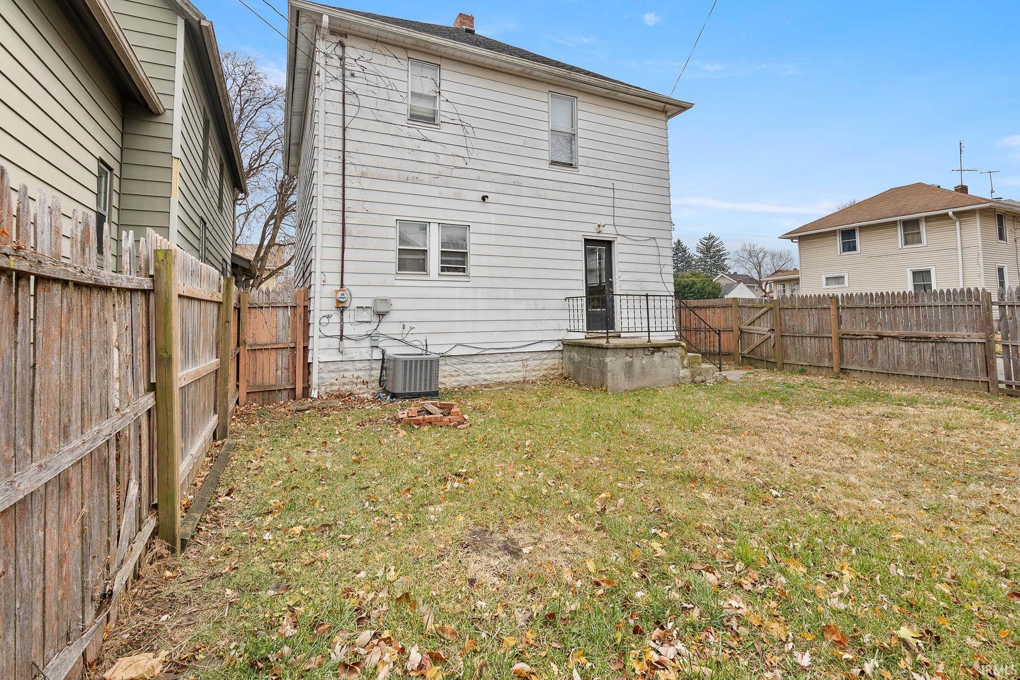 Rear view of property featuring a fenced backyard