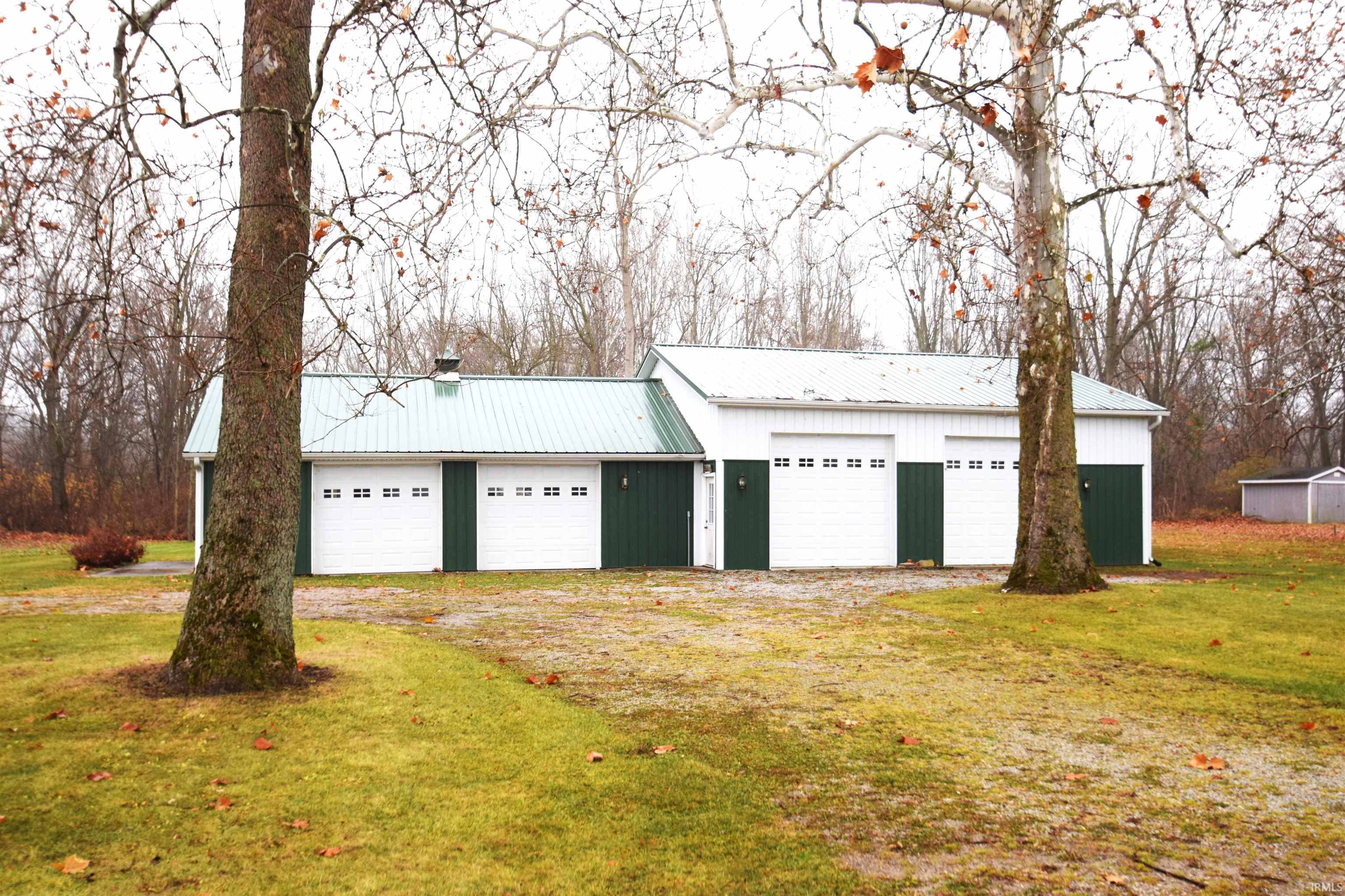 View of detached garage