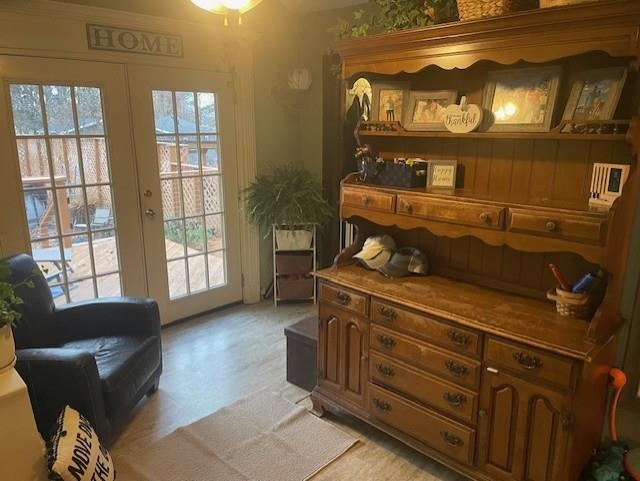 Entryway with french doors