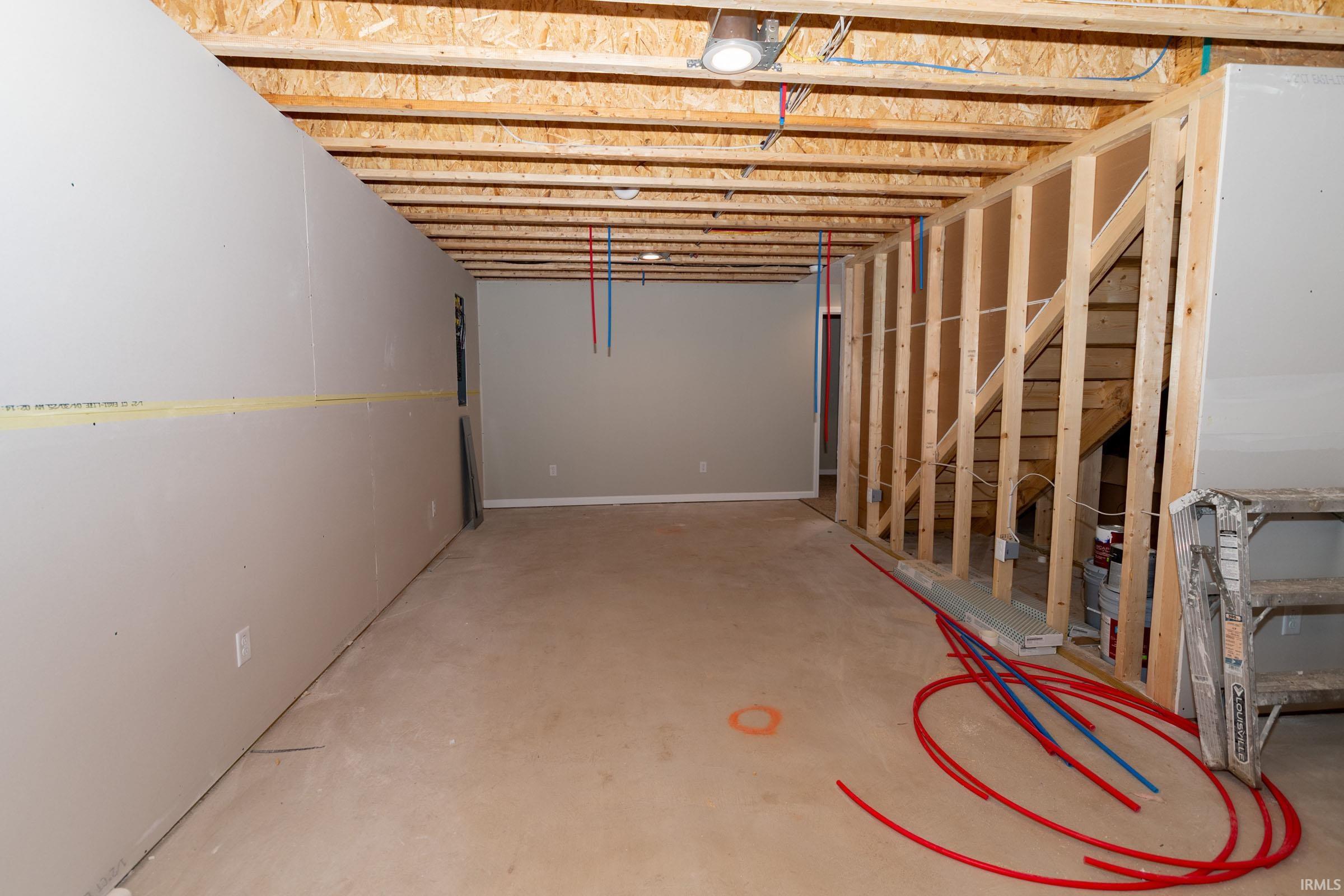View of unfinished basement