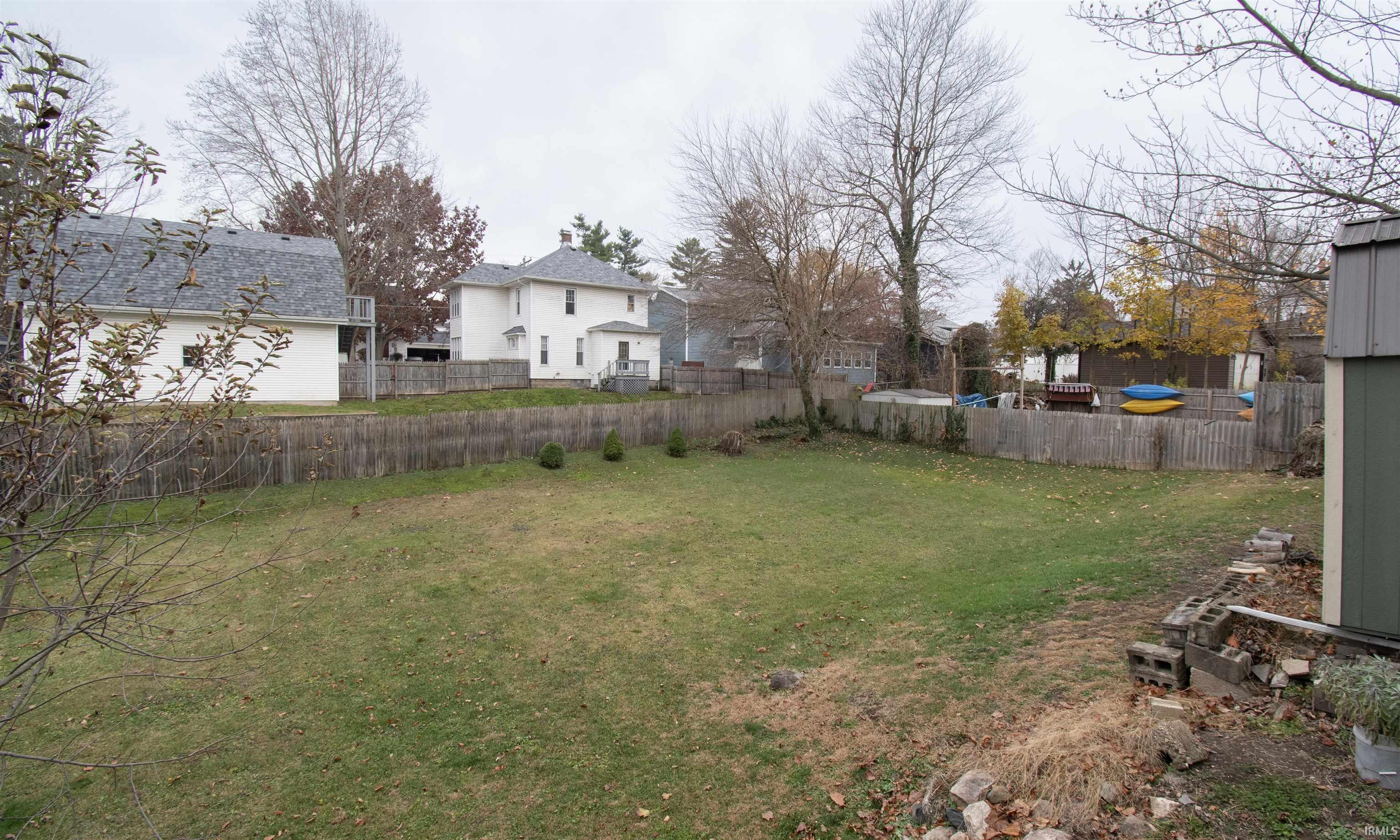 View of fenced backyard