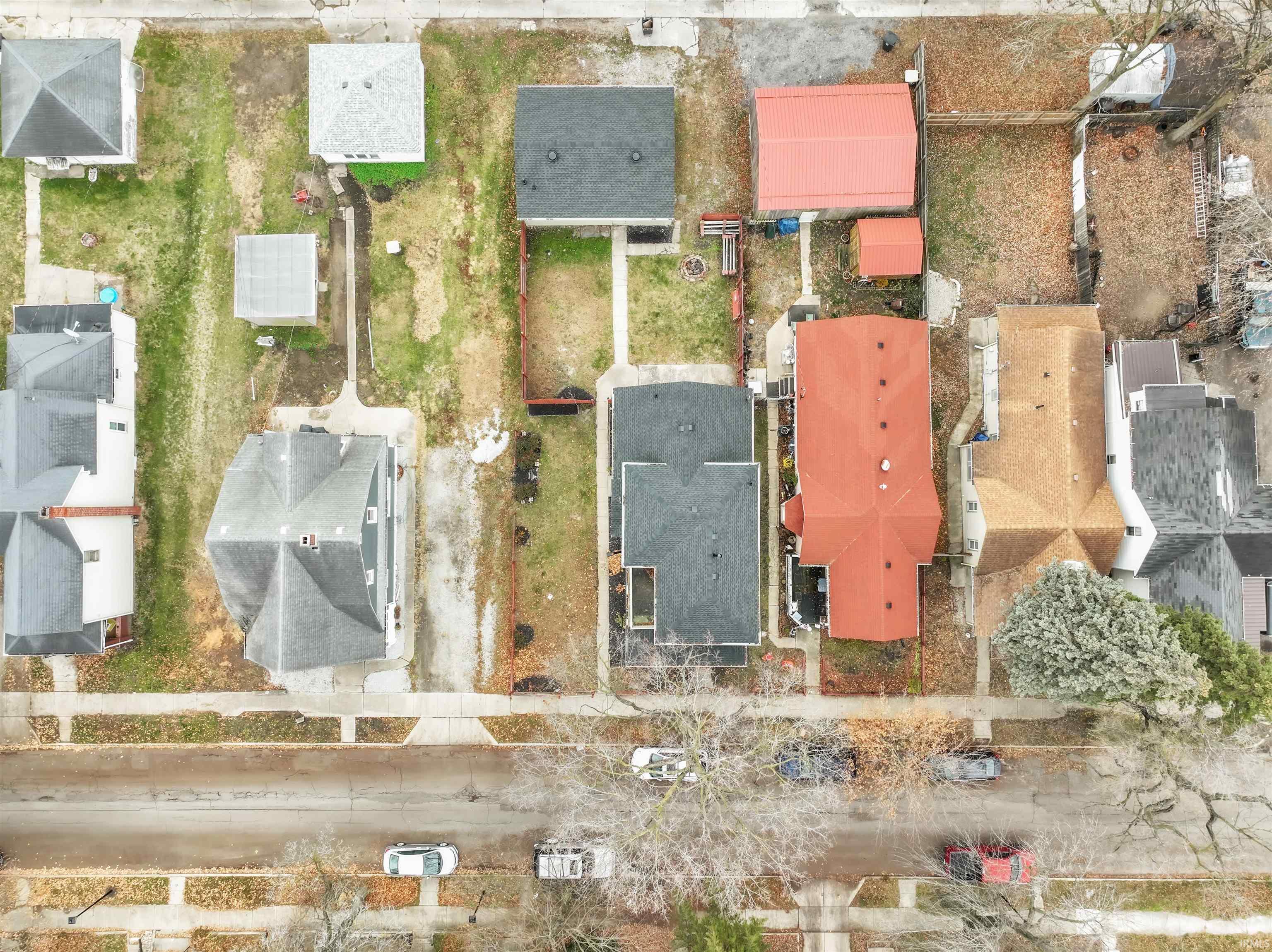 Aerial view of residential area