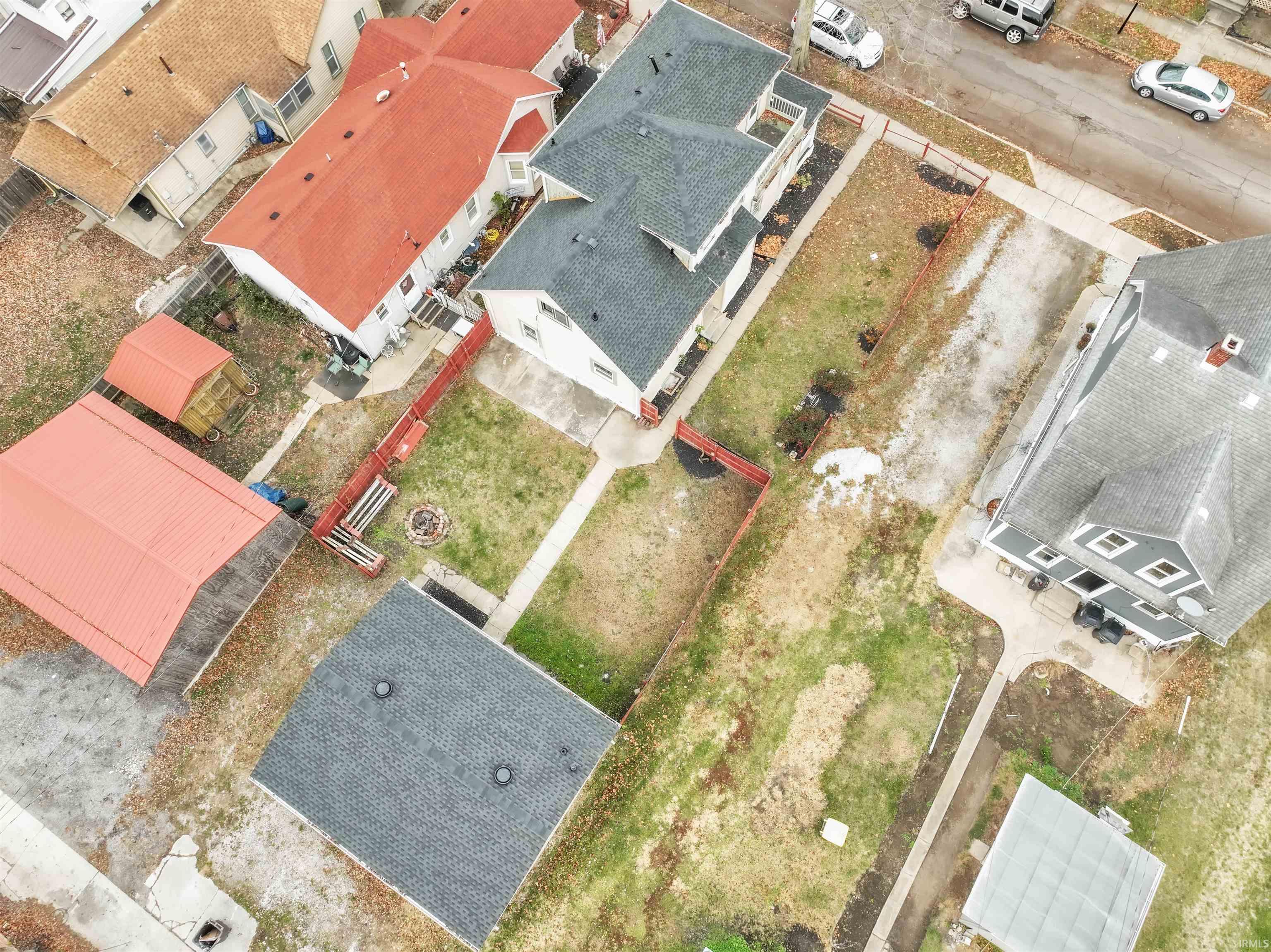 Aerial perspective of suburban area