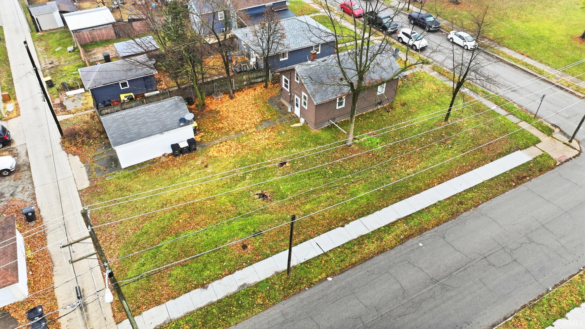 Aerial perspective of suburban area