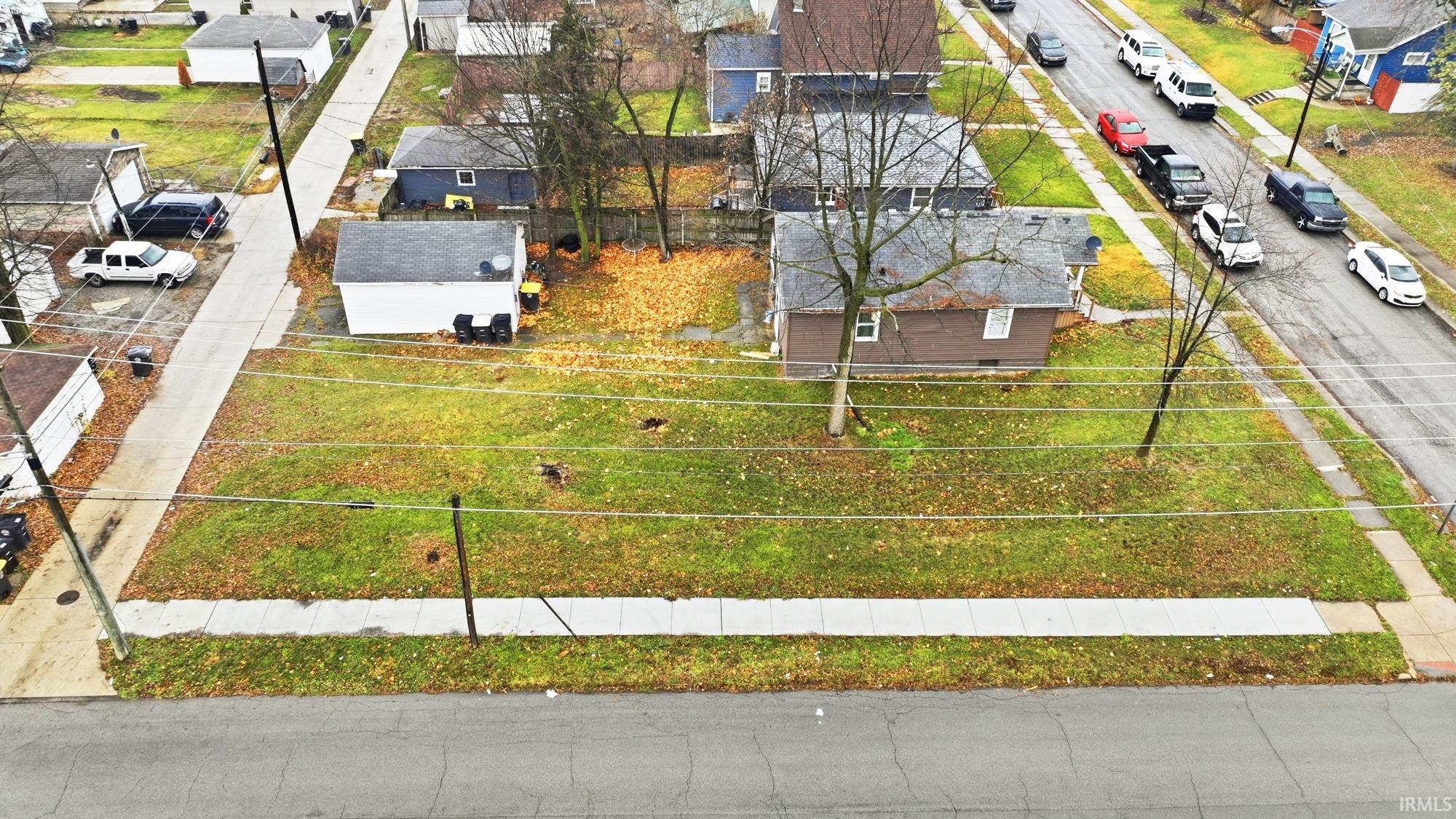 Aerial view of residential area