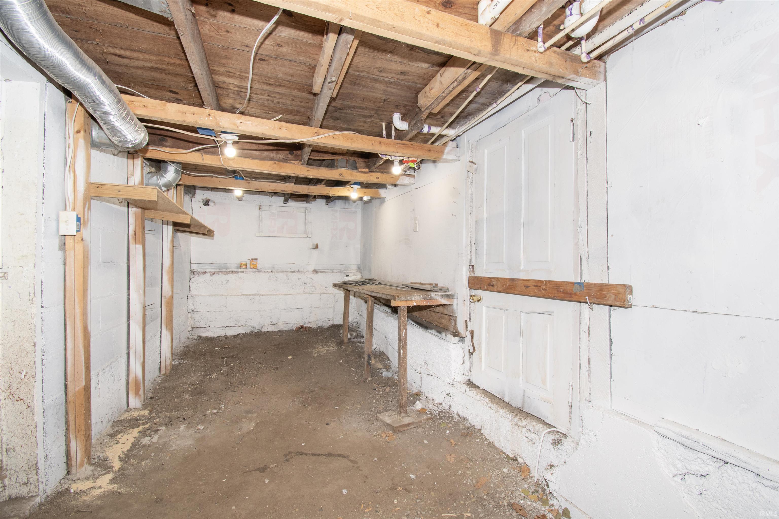 View of unfinished below grade area