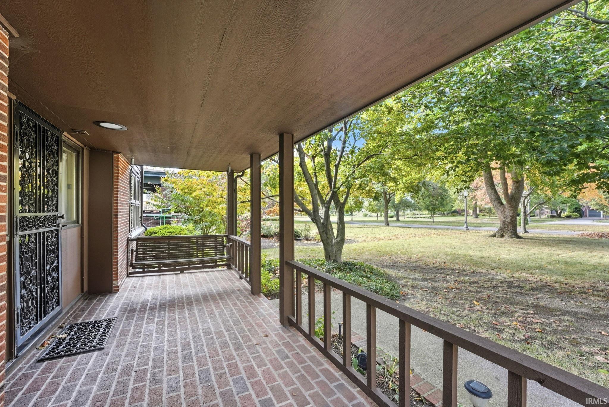 View of covered porch