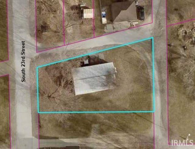 Aerial overview of property's location with property boundaries highlighted