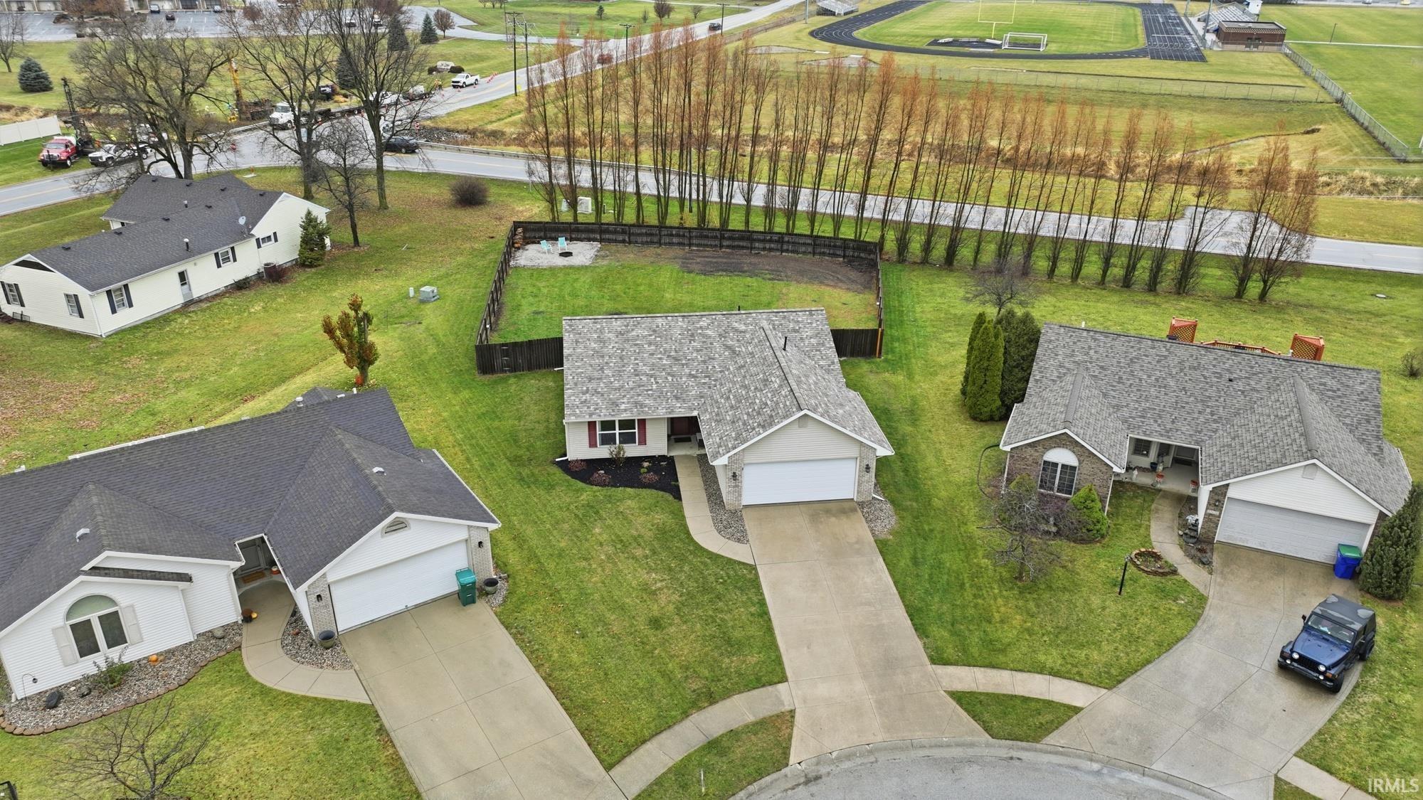 Aerial view of residential area