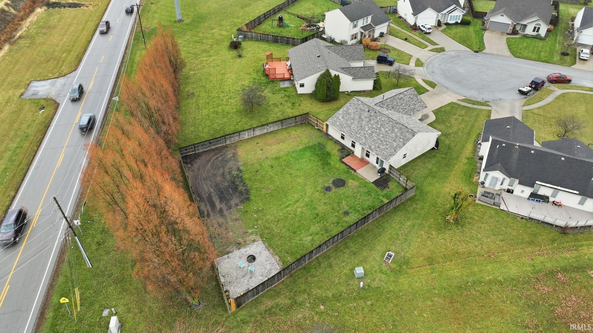Aerial view of residential area