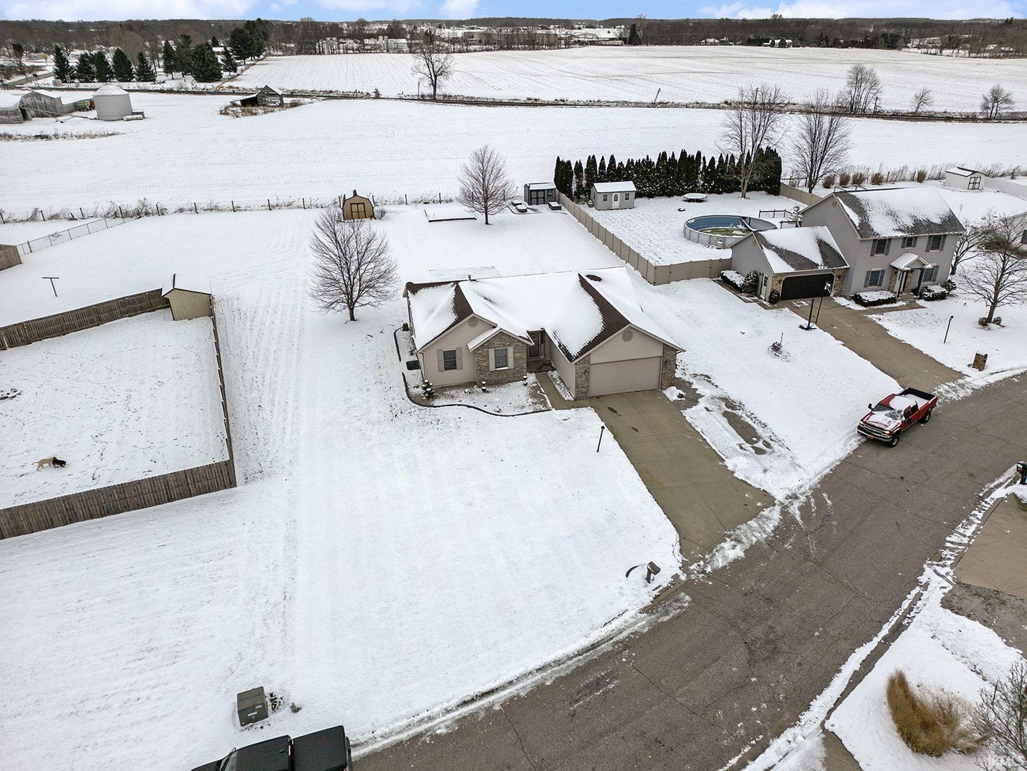 View of snowy aerial view
