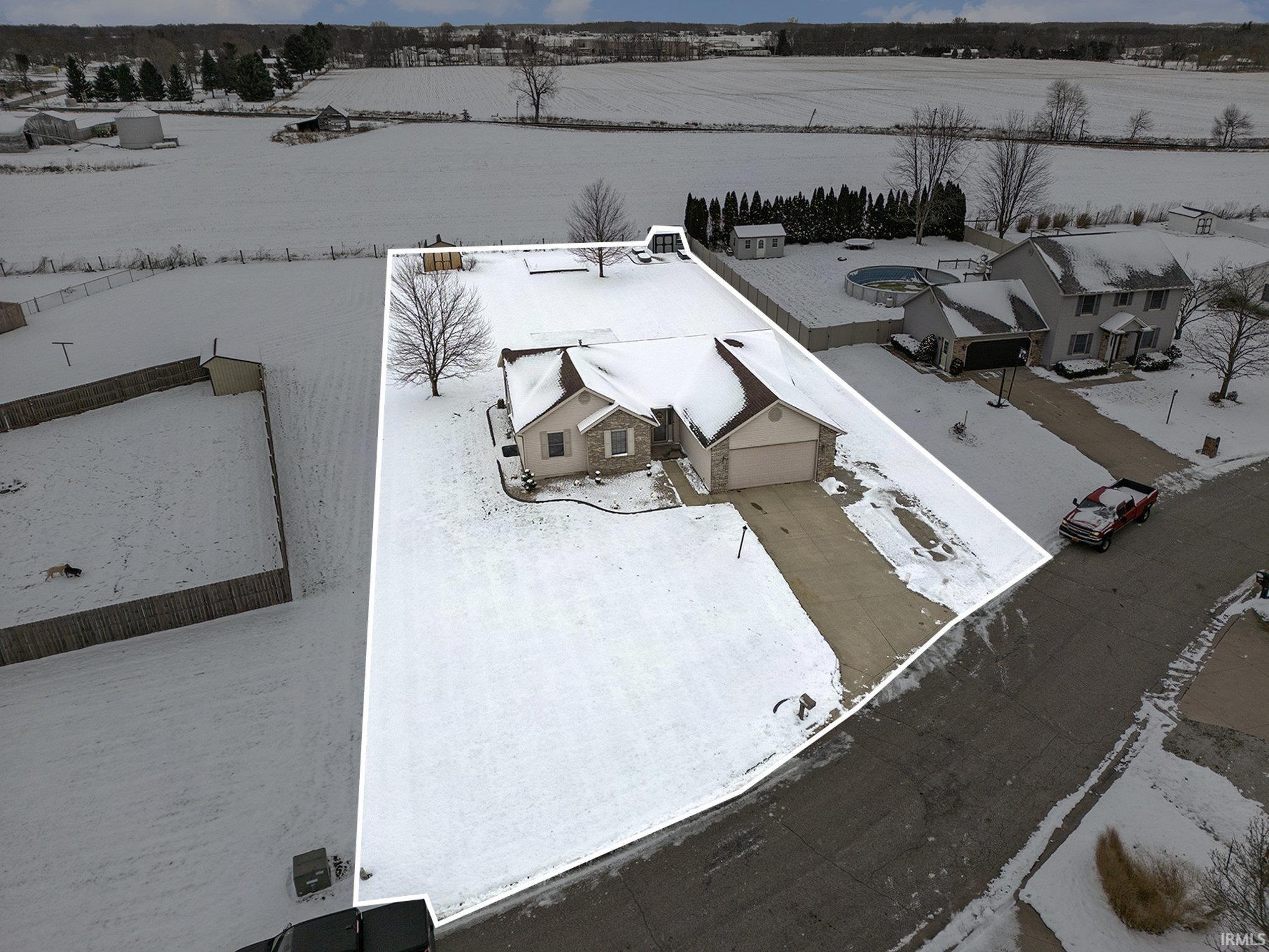 View of snowy aerial view