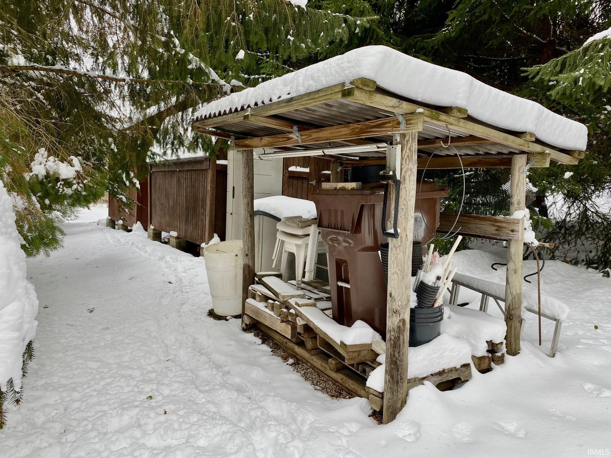 View of snow covered patio